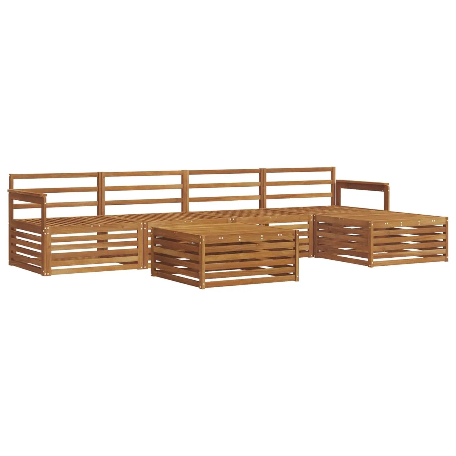 vidaXL vidaXL Outdoor Sofa Set 6 pcs Natural Solid Acacia Wood - Garden Sofa Sets