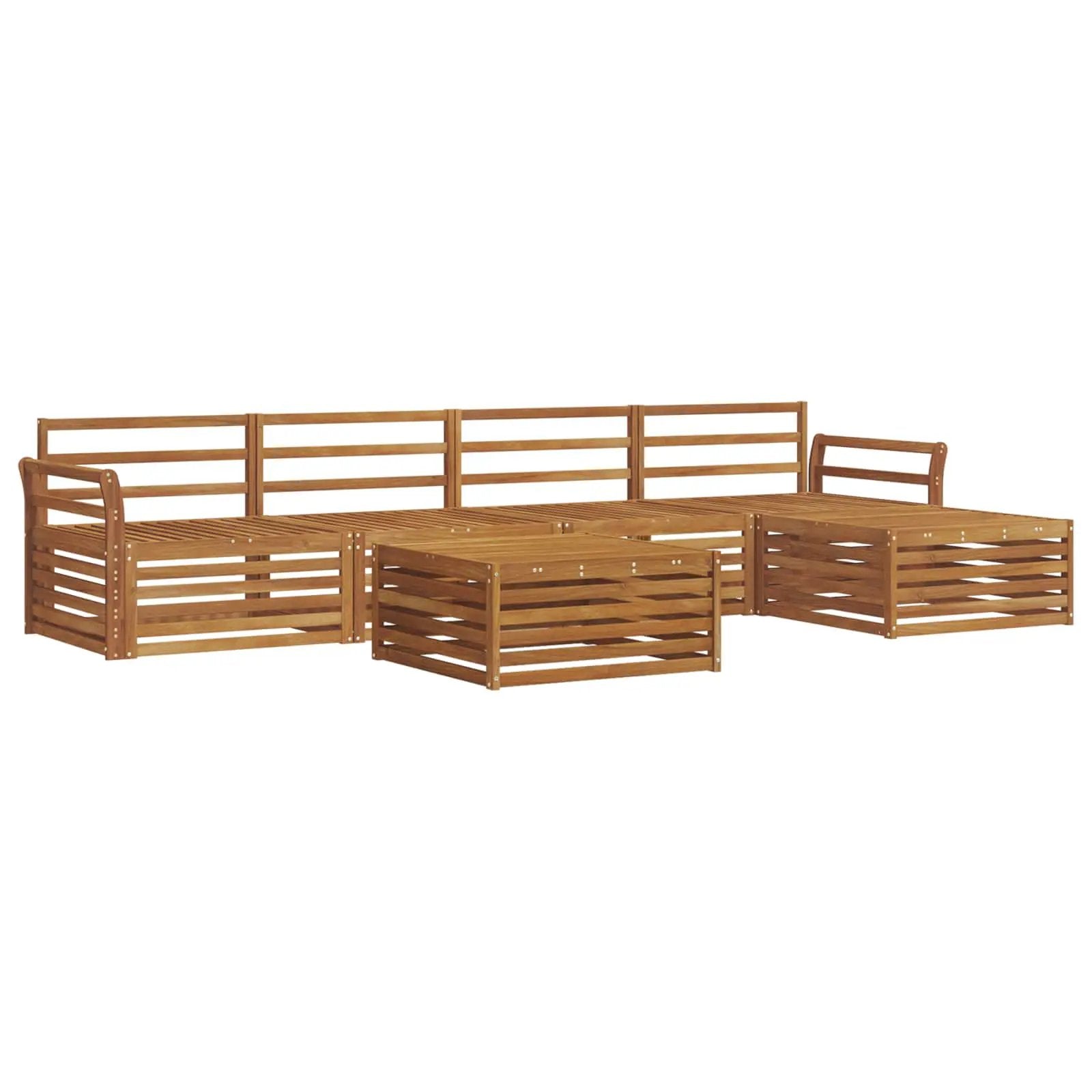 vidaXL vidaXL Outdoor Sofa Set 6 pcs Natural Solid Acacia Wood - Garden Sofa Sets