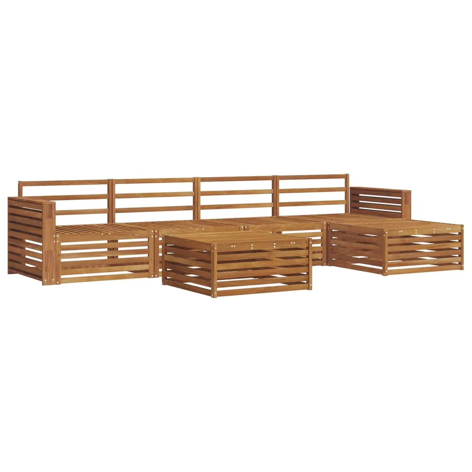 vidaXL vidaXL Outdoor Sofa Set 6 pcs Natural Solid Acacia Wood - Garden Sofa Sets