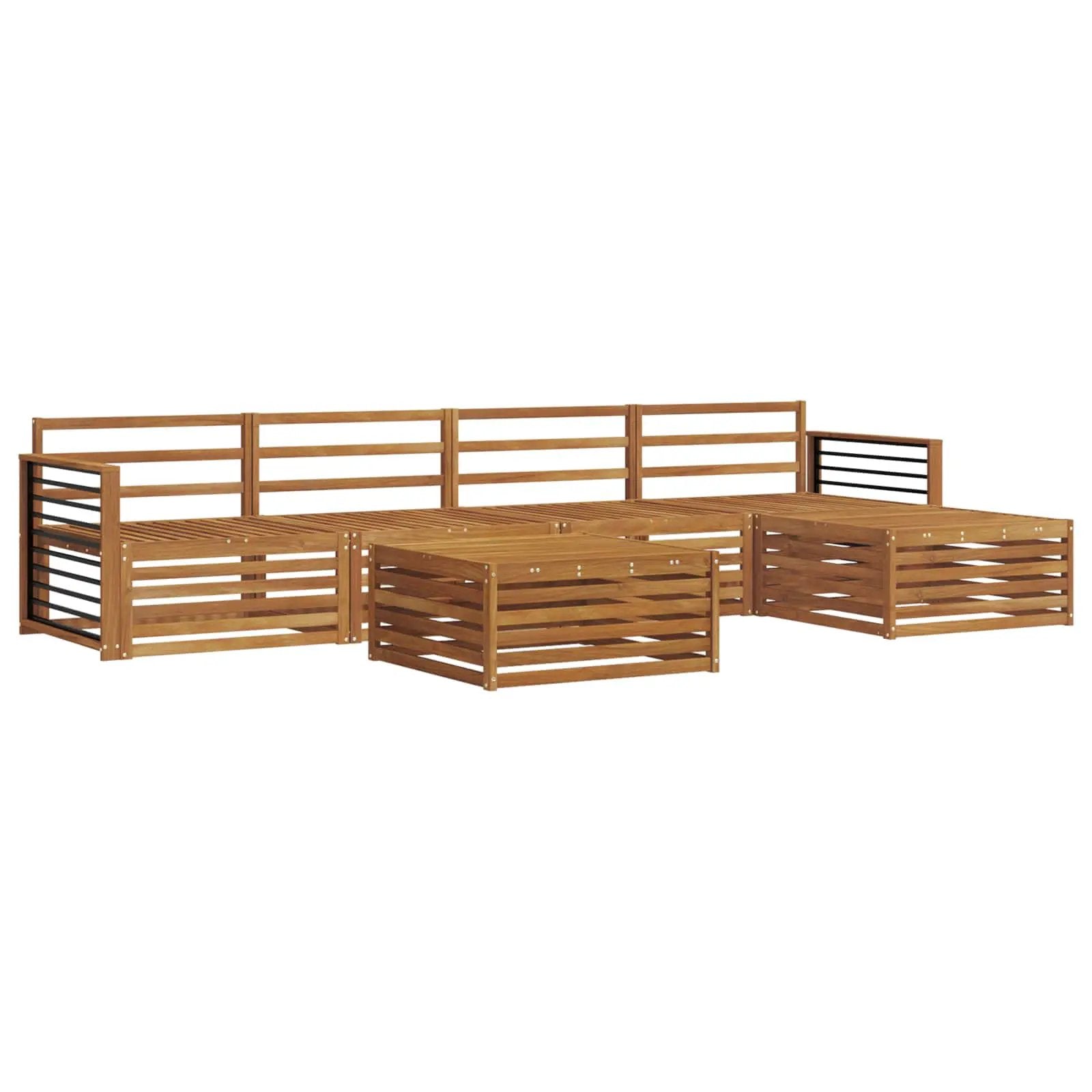 vidaXL vidaXL Outdoor Sofa Set 6 pcs Natural Solid Acacia Wood - Garden Sofa Sets