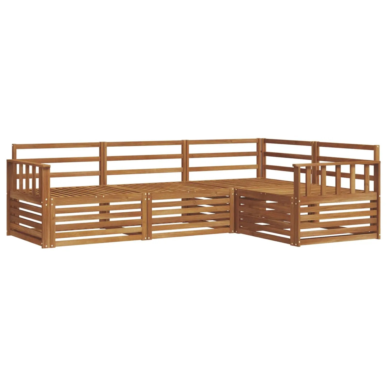 vidaXL vidaXL Outdoor Sofa Set 4 pcs Natural Solid Acacia Wood - Garden Sofa Sets