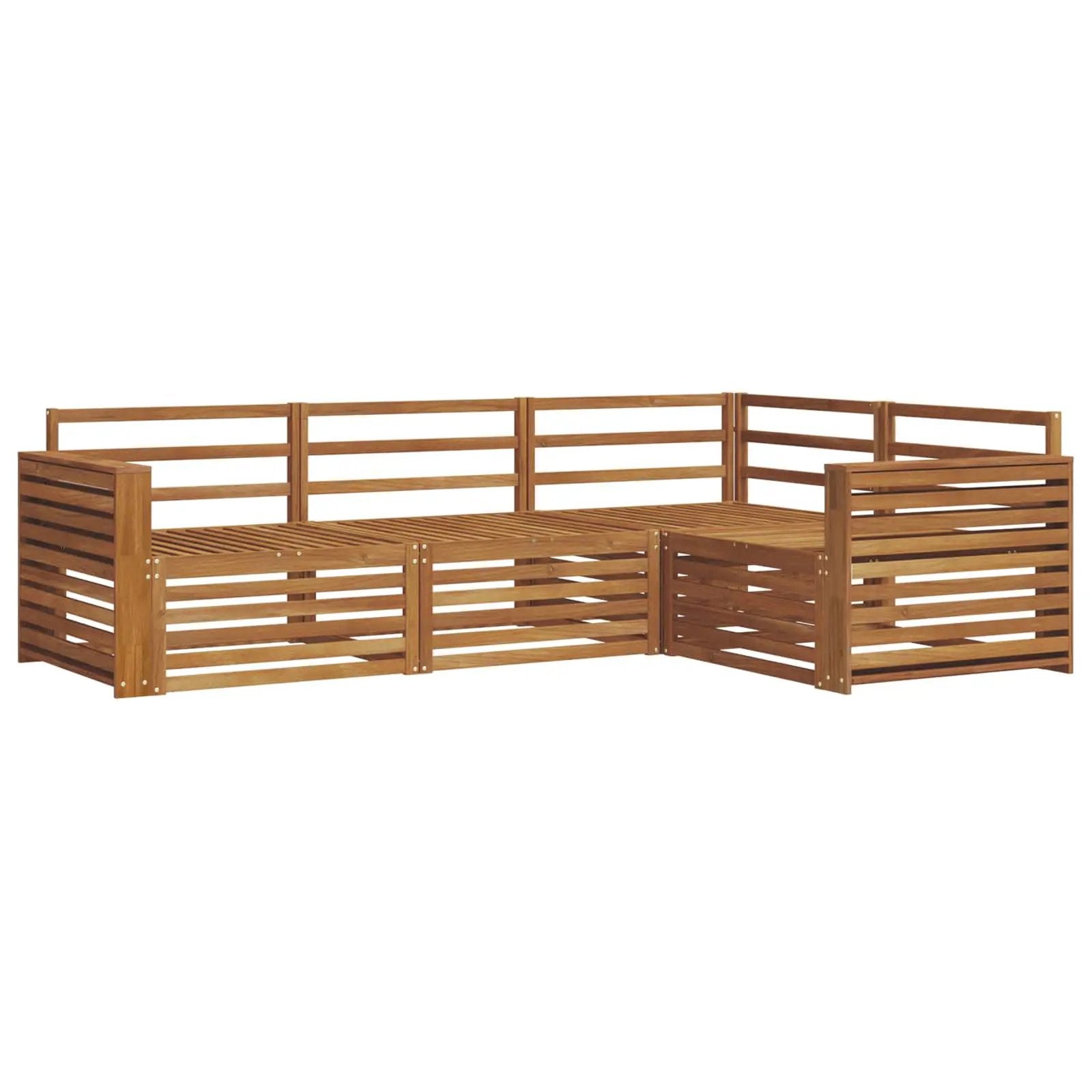 vidaXL vidaXL Outdoor Sofa Set 4 pcs Natural Solid Acacia Wood - Garden Sofa Sets