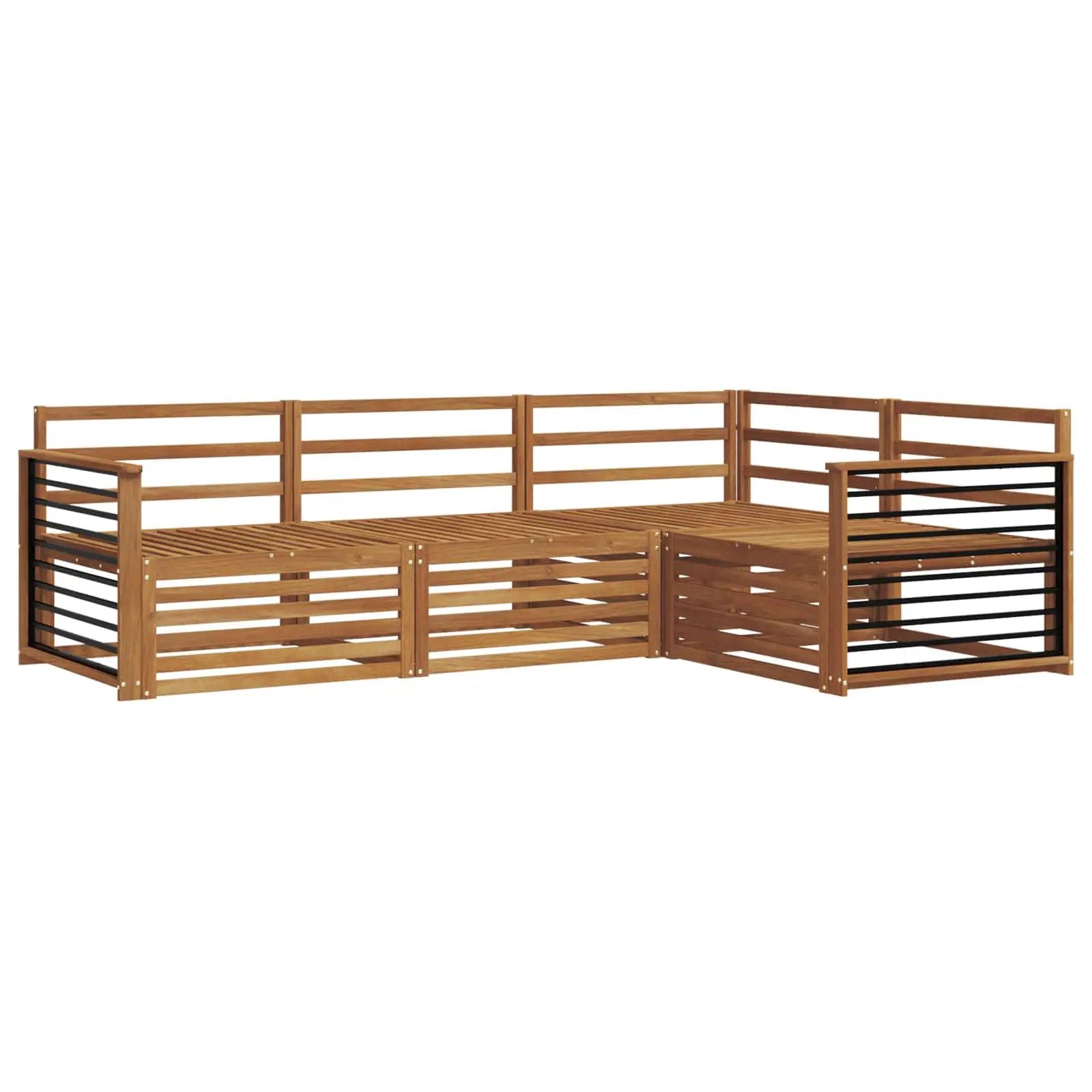 vidaXL vidaXL Outdoor Sofa Set 4 pcs Natural Solid Acacia Wood - Garden Sofa Sets