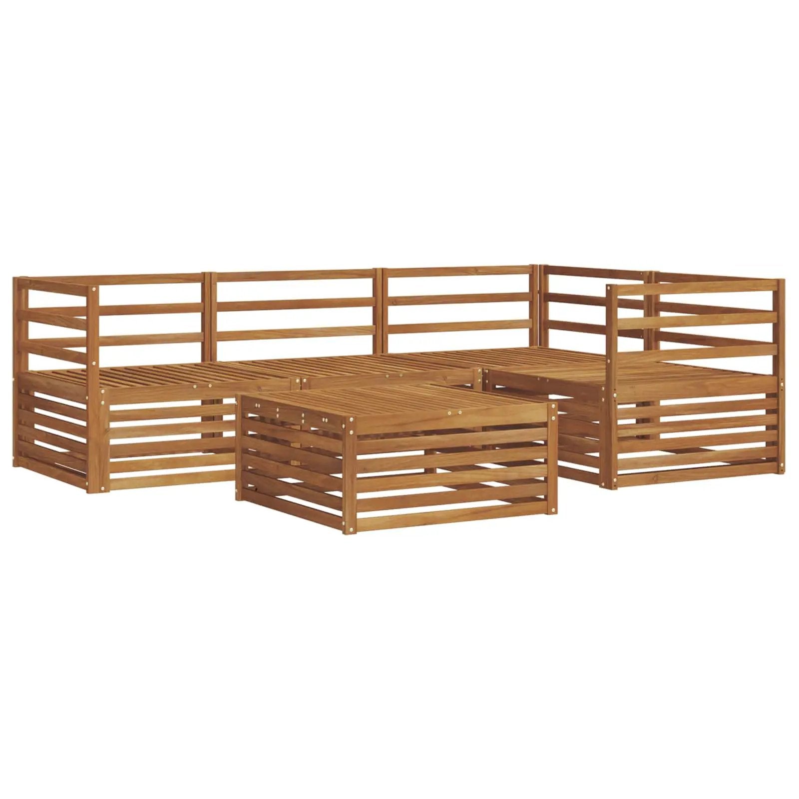 vidaXL vidaXL Outdoor Sofa Set 5 pcs Natural Solid Acacia Wood - Garden Sofa Sets