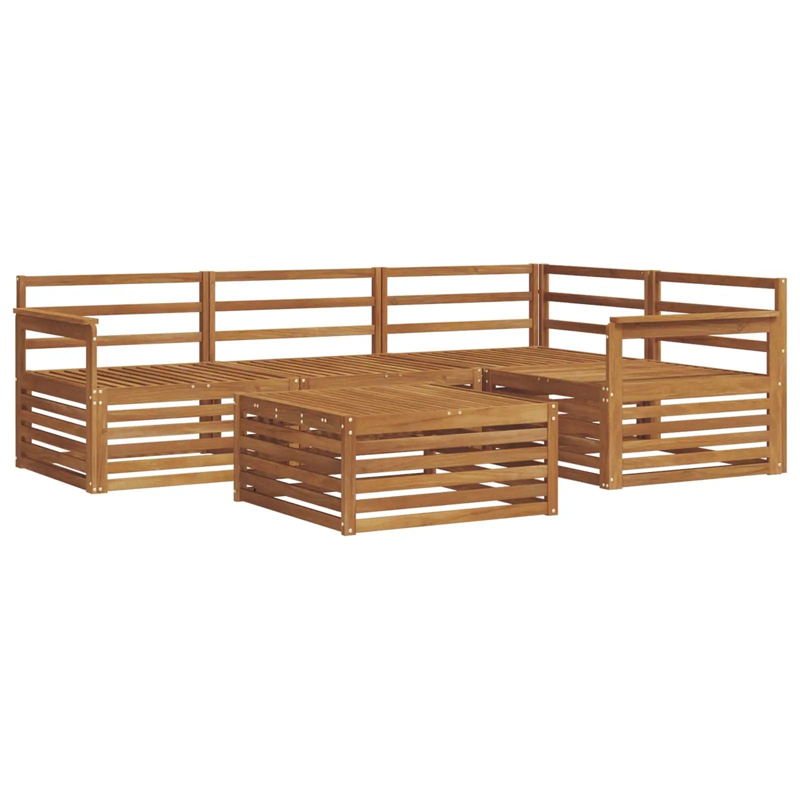 vidaXL vidaXL Outdoor Sofa Set 5 pcs Natural Solid Acacia Wood - Garden Sofa Sets