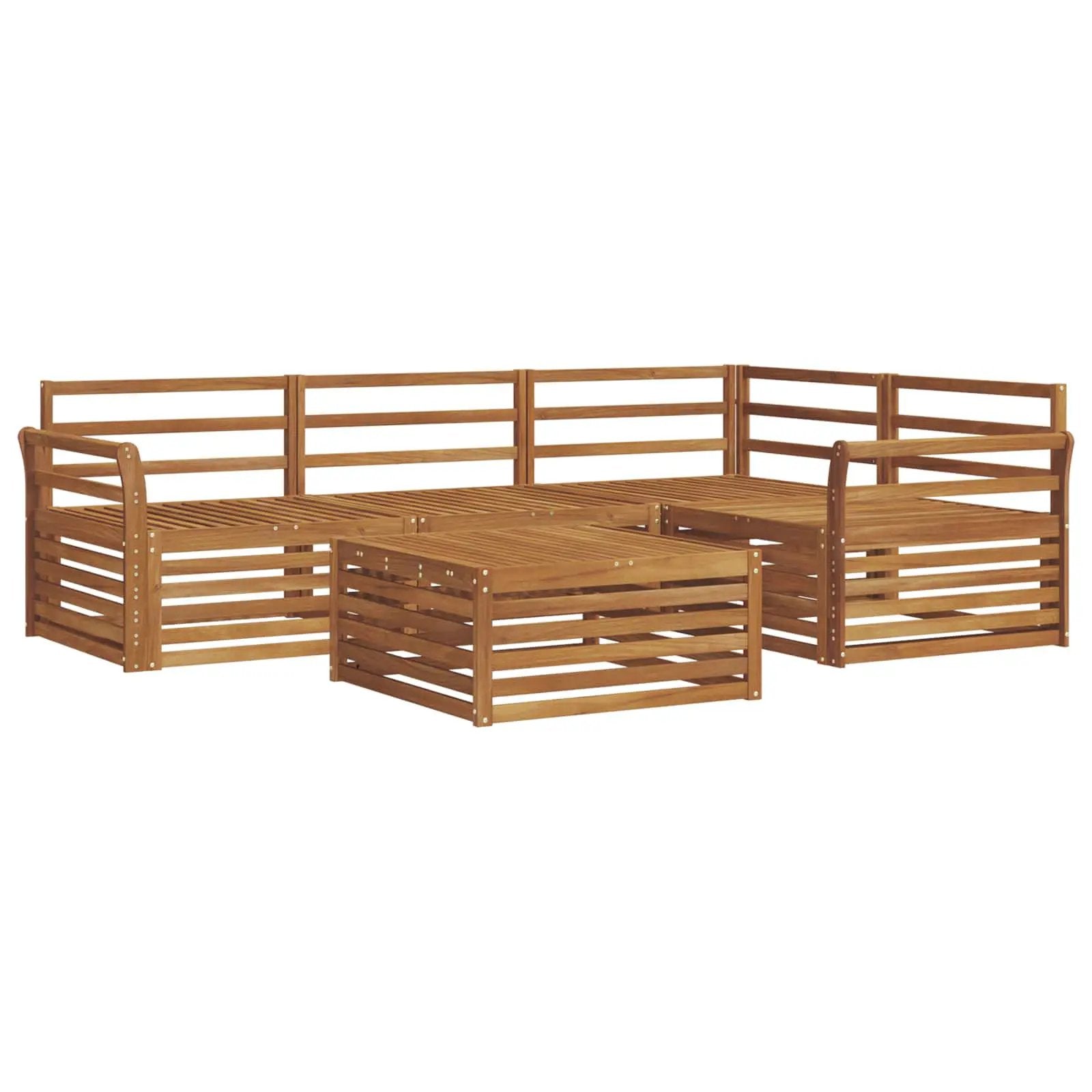 vidaXL vidaXL Outdoor Sofa Set 5 pcs Natural Solid Acacia Wood - Garden Sofa Sets