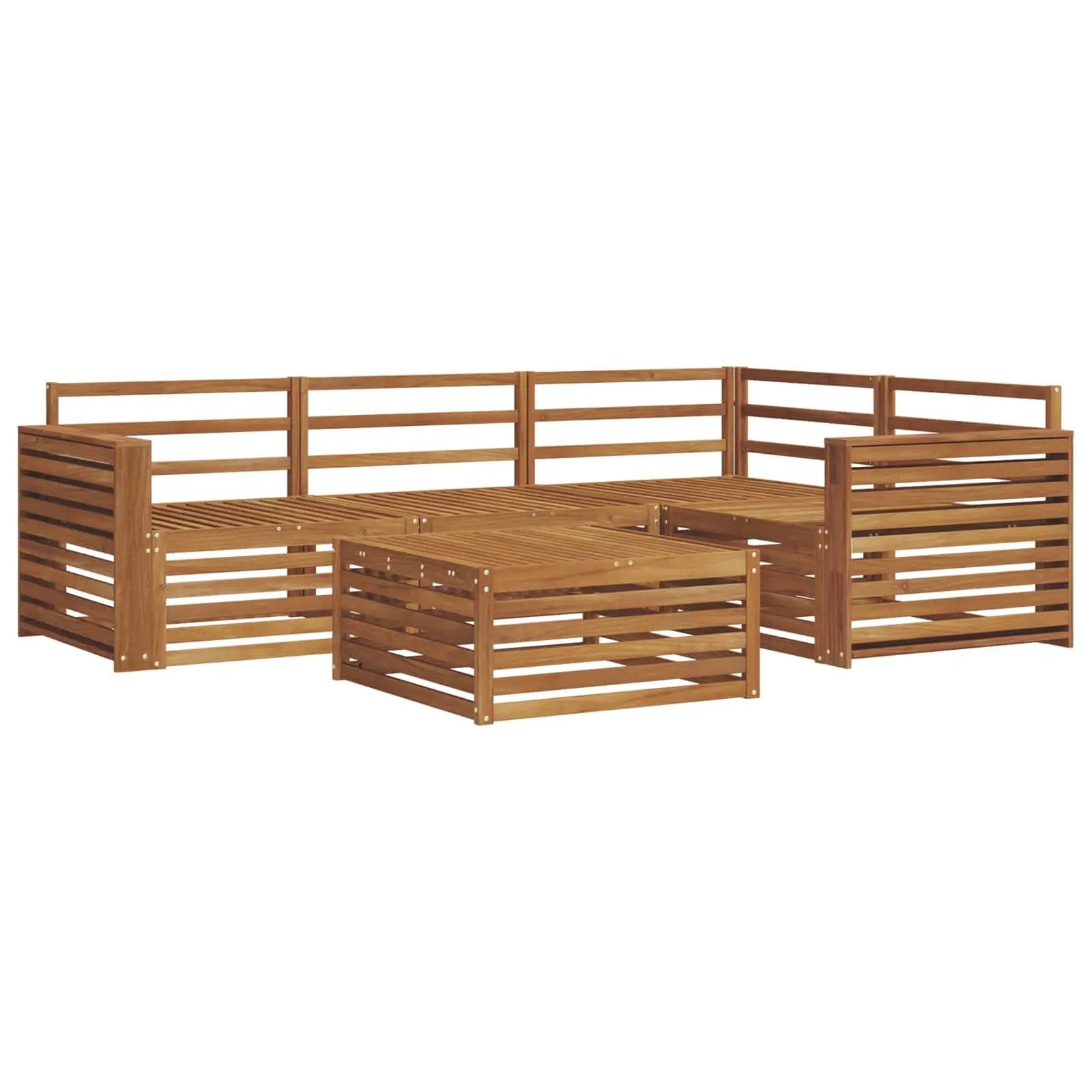 vidaXL vidaXL Outdoor Sofa Set 5 pcs Natural Solid Acacia Wood - Garden Sofa Sets