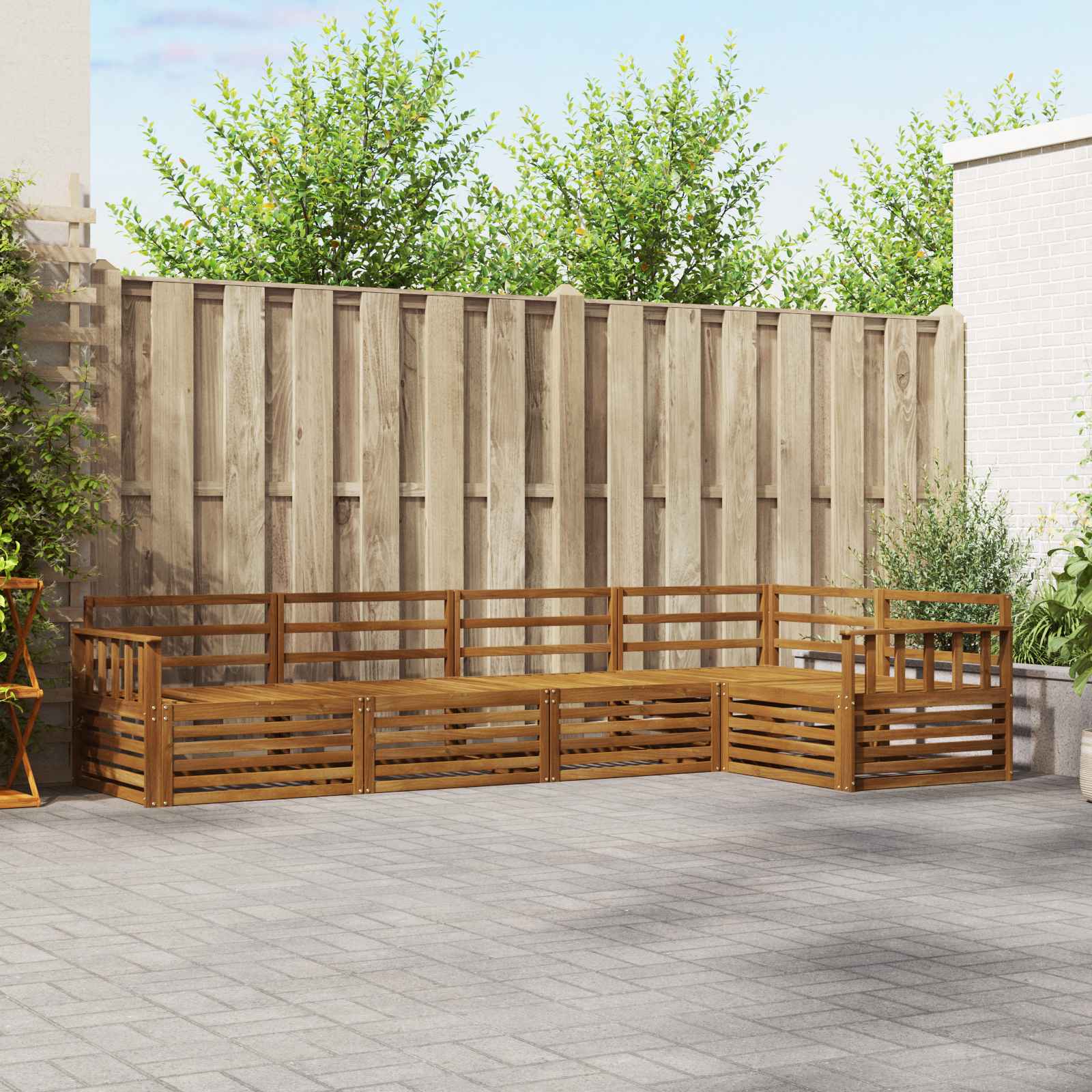 vidaXL vidaXL Outdoor Sofa Set 5 pcs Natural - Garden Sofa Sets