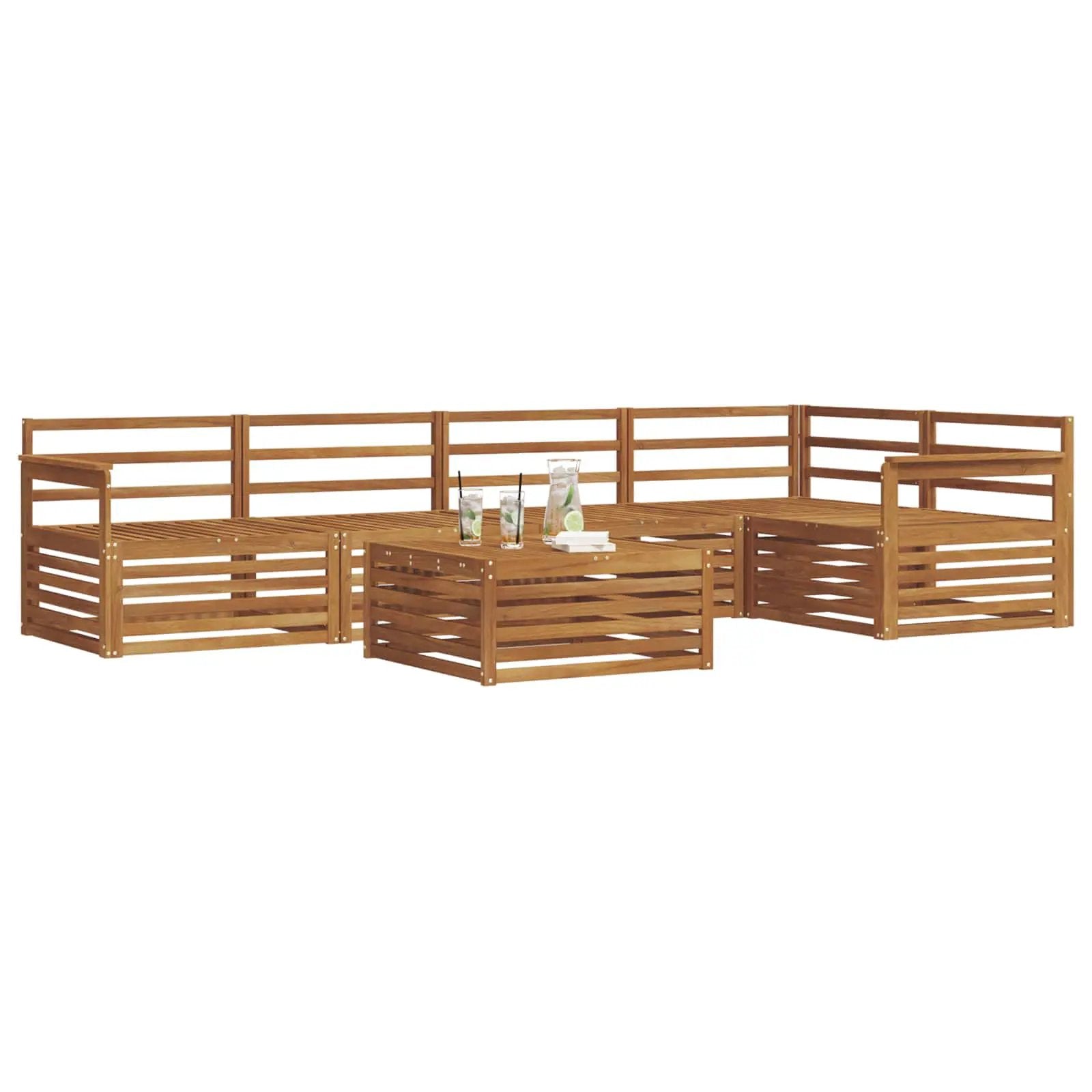 vidaXL vidaXL Outdoor Sofa Set 6 pcs Natural - Garden Sofa Sets