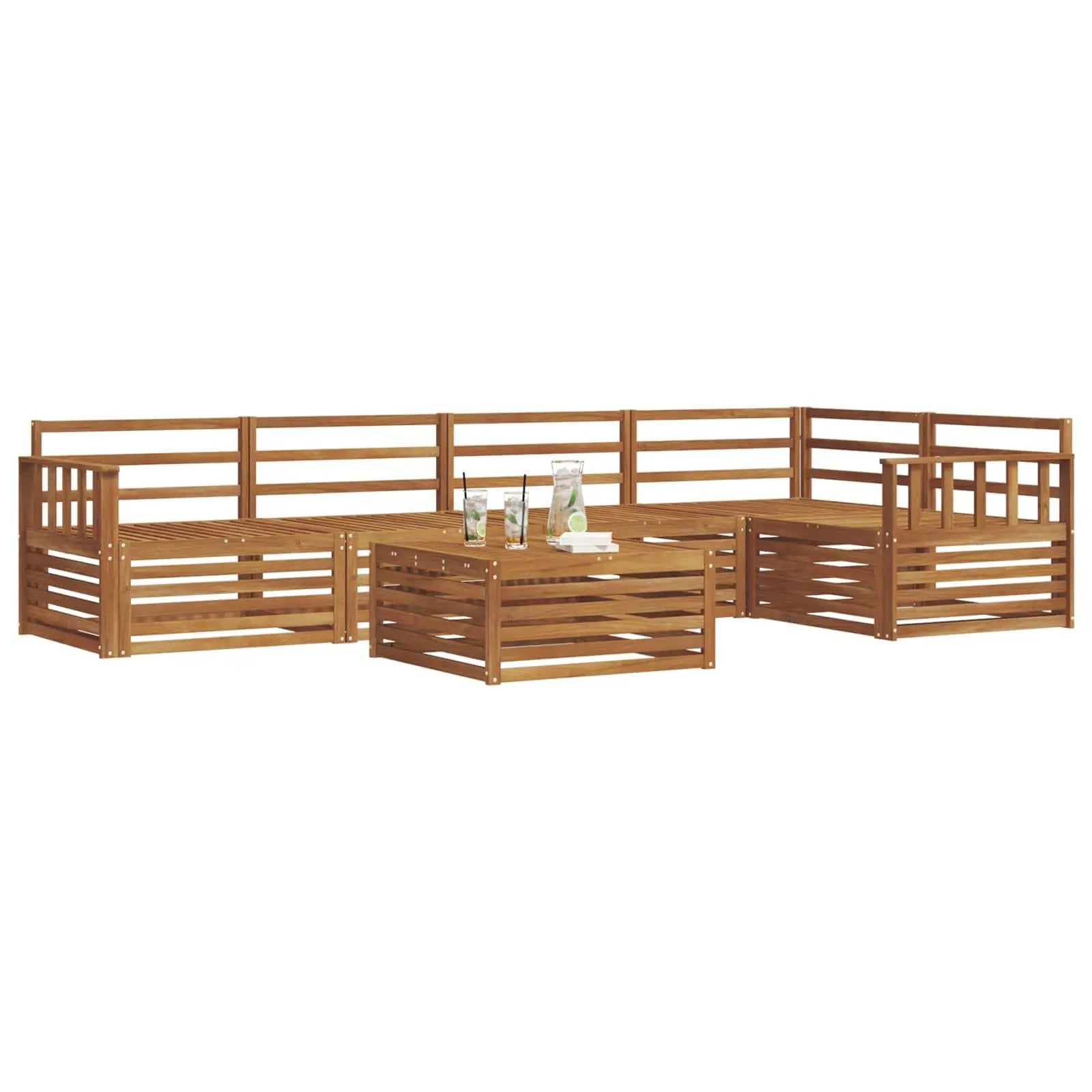 vidaXL vidaXL Outdoor Sofa Set 6 pcs Natural - Garden Sofa Sets