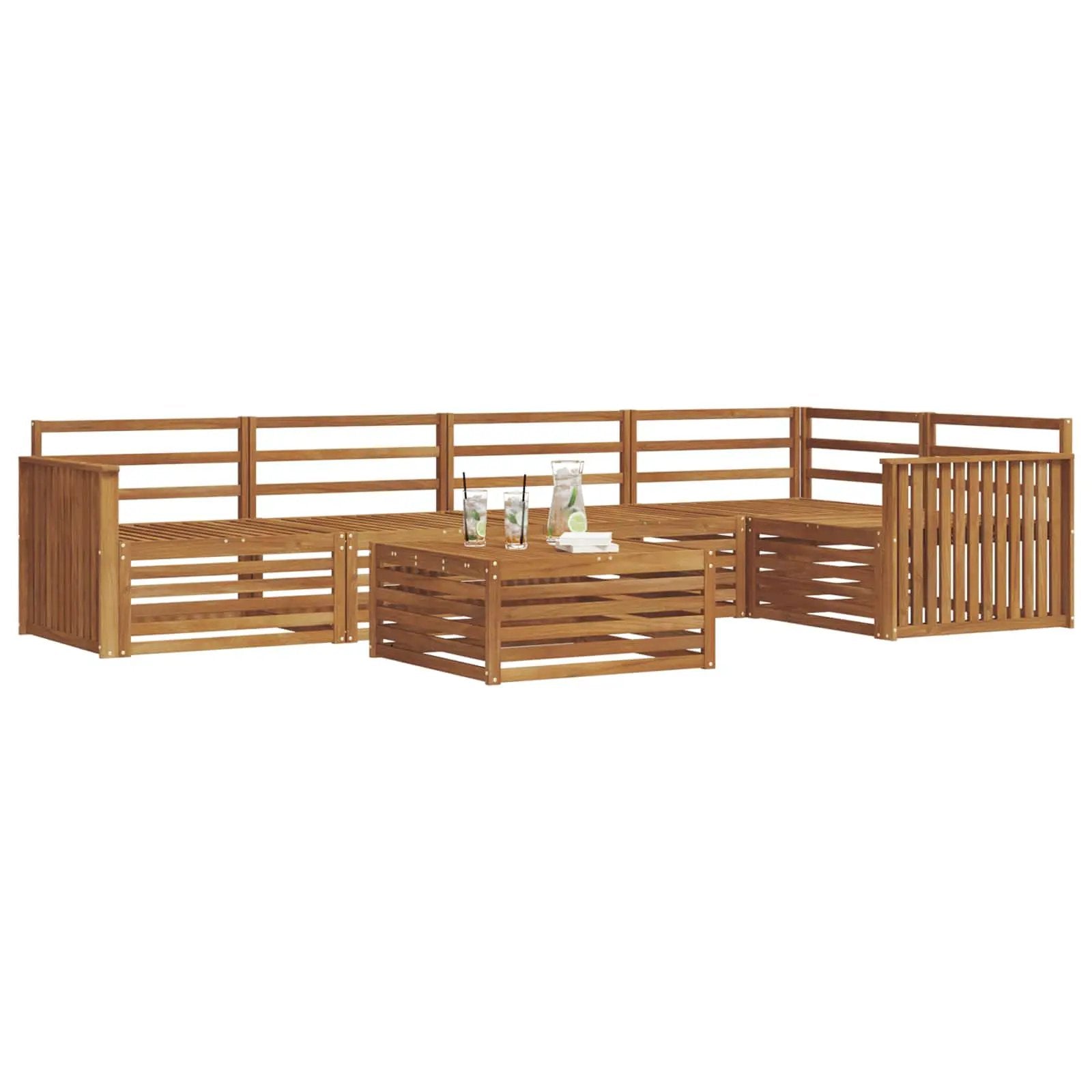 vidaXL vidaXL Outdoor Sofa Set 6 pcs Natural - Garden Sofa Sets
