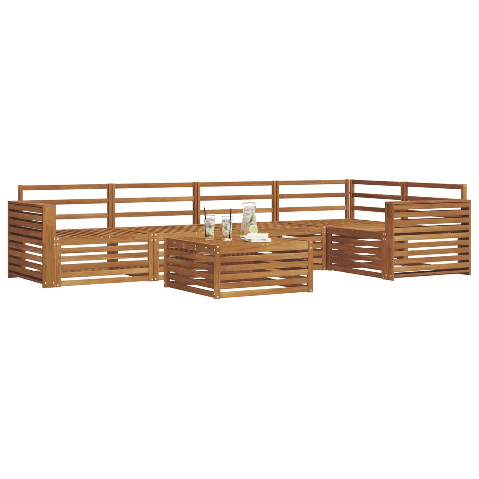 vidaXL vidaXL Outdoor Sofa Set 6 pcs Natural - Garden Sofa Sets