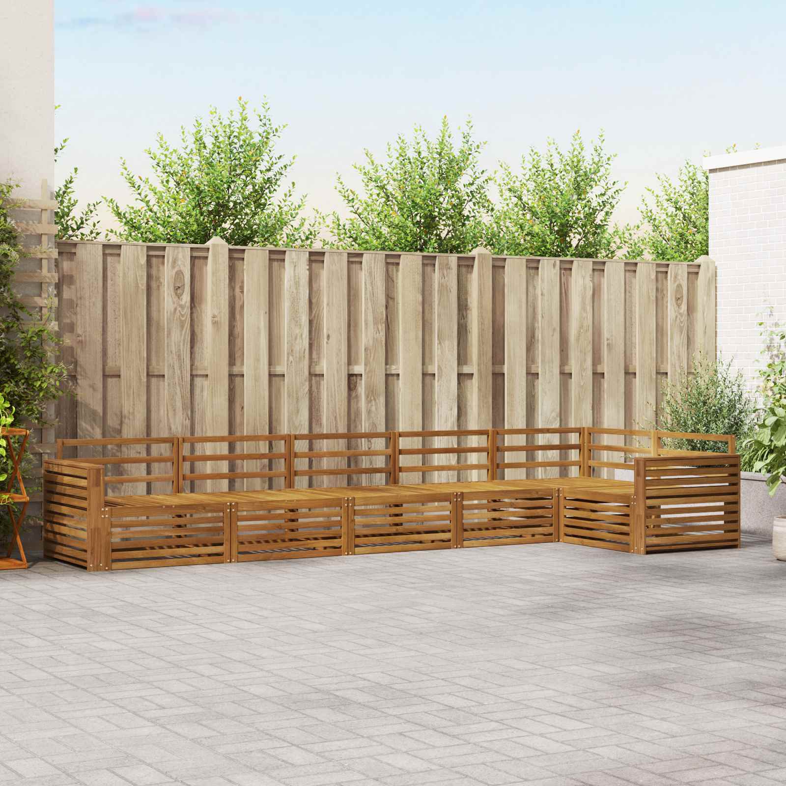 vidaXL vidaXL Outdoor Sofa Set 6 pcs Natural Solid Acacia Wood - Garden Sofa Sets