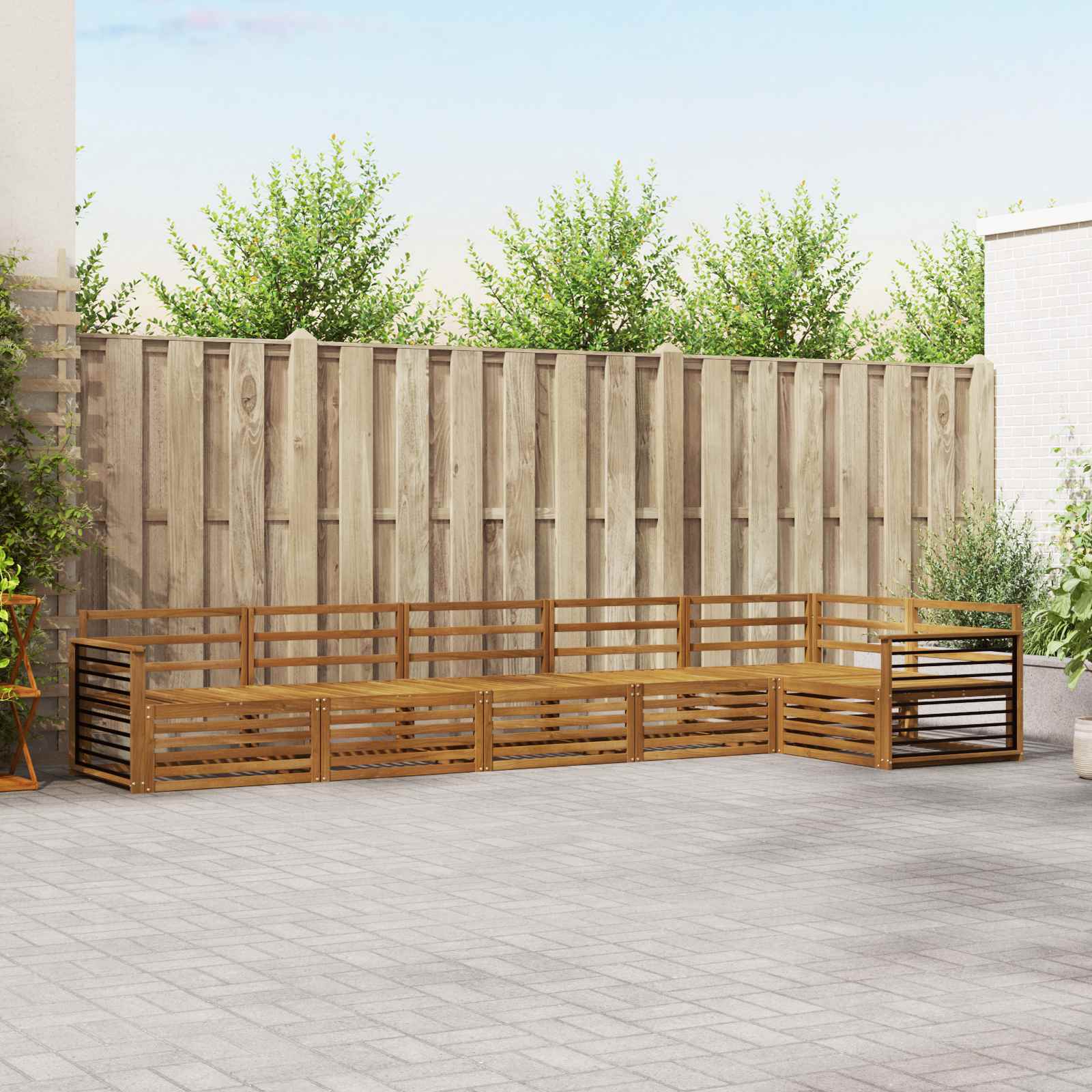 vidaXL vidaXL Outdoor Sofa Set 6 pcs Natural Solid Acacia Wood - Garden Sofa Sets