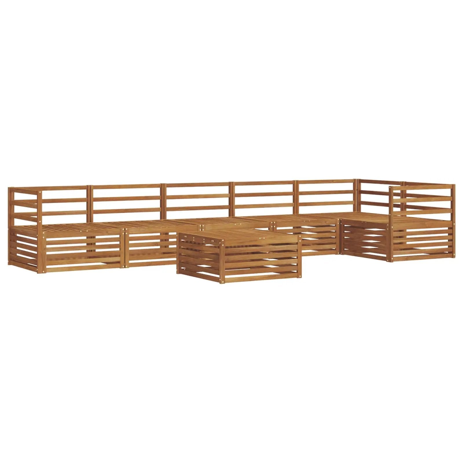 vidaXL vidaXL Outdoor Sofa Set 7 pcs Natural - Garden Sofa Sets