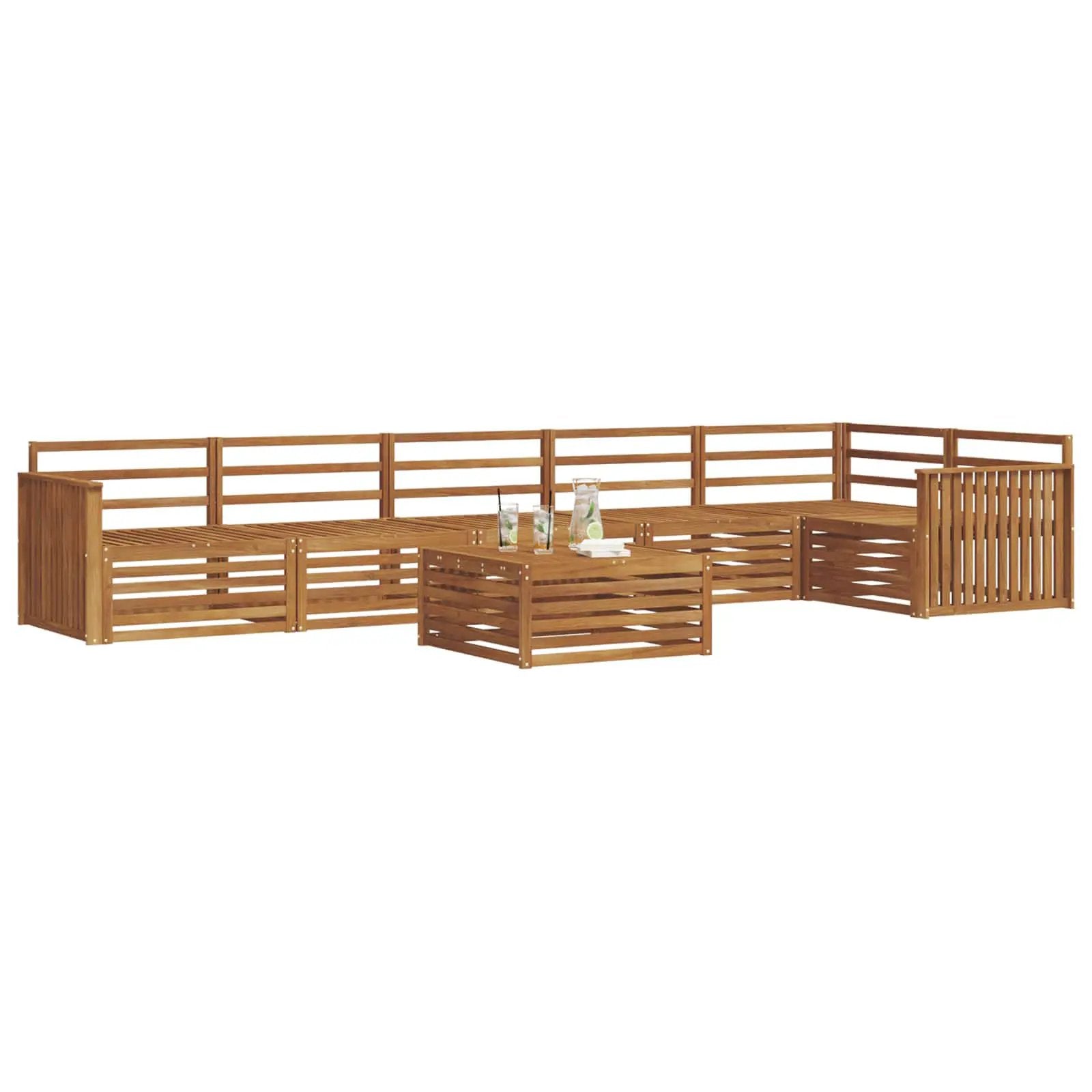 vidaXL vidaXL Outdoor Sofa Set 7 pcs Natural - Garden Sofa Sets