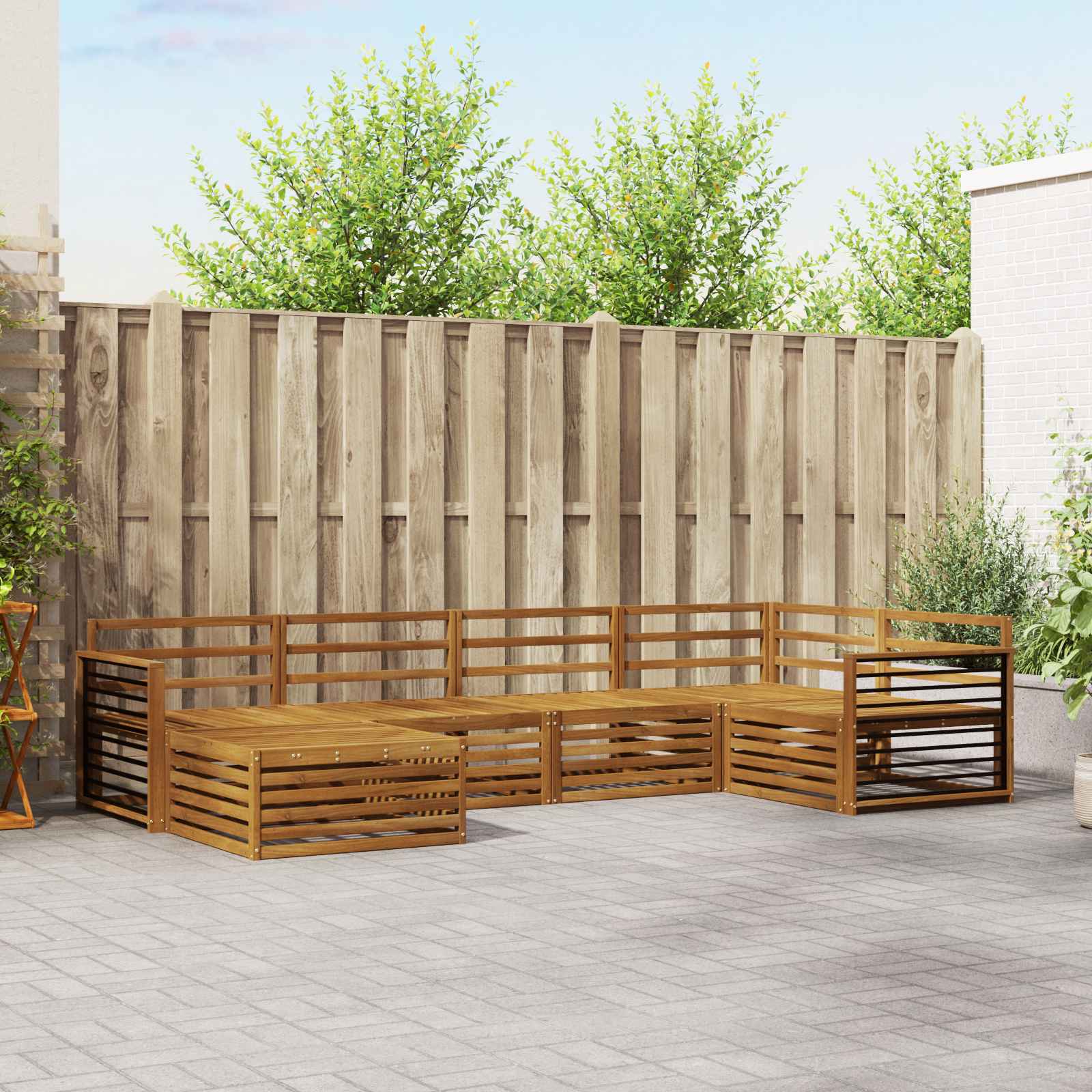 vidaXL vidaXL Outdoor Sofa Set 6 pcs Natural - Garden Sofa Sets