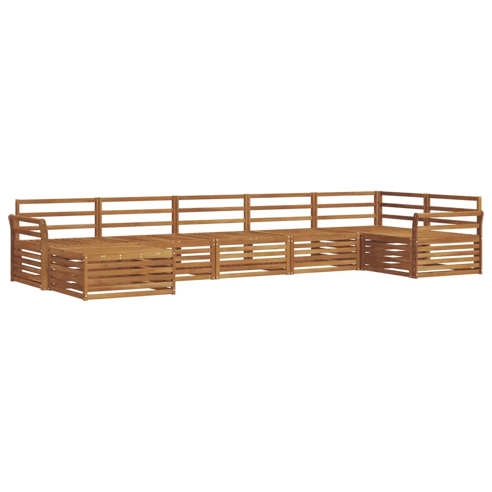 vidaXL vidaXL Outdoor Sofa Set 7 pcs Natural - Garden Sofa Sets