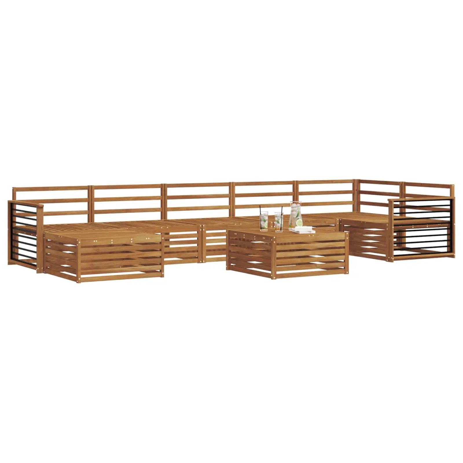 vidaXL vidaXL Sofa Sets 8 pcs Natural Solid Acacia Wood - Garden Sofa Sets