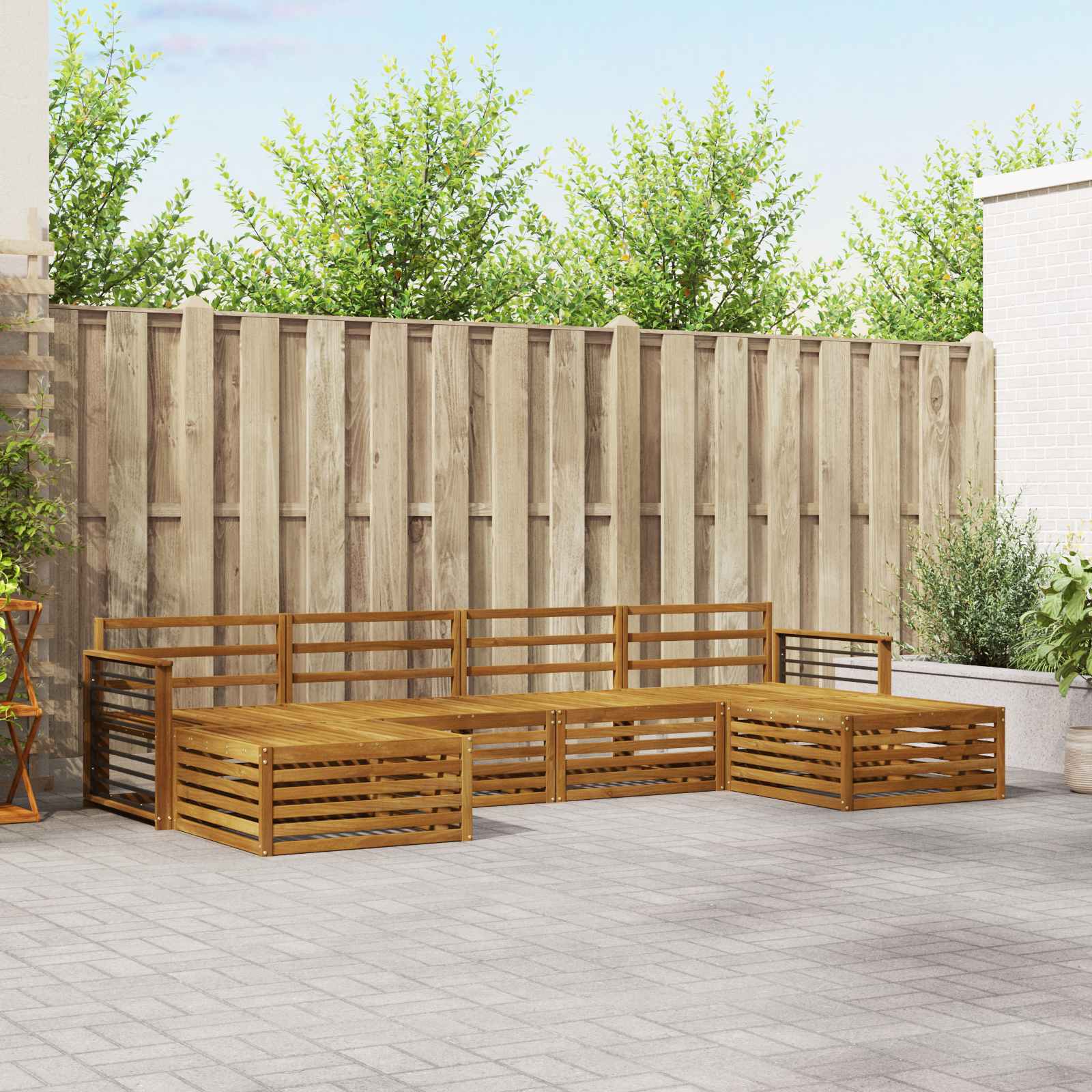 vidaXL vidaXL Sofa Sets 6 pcs Natural Solid Acacia Wood - Garden Sofa Sets