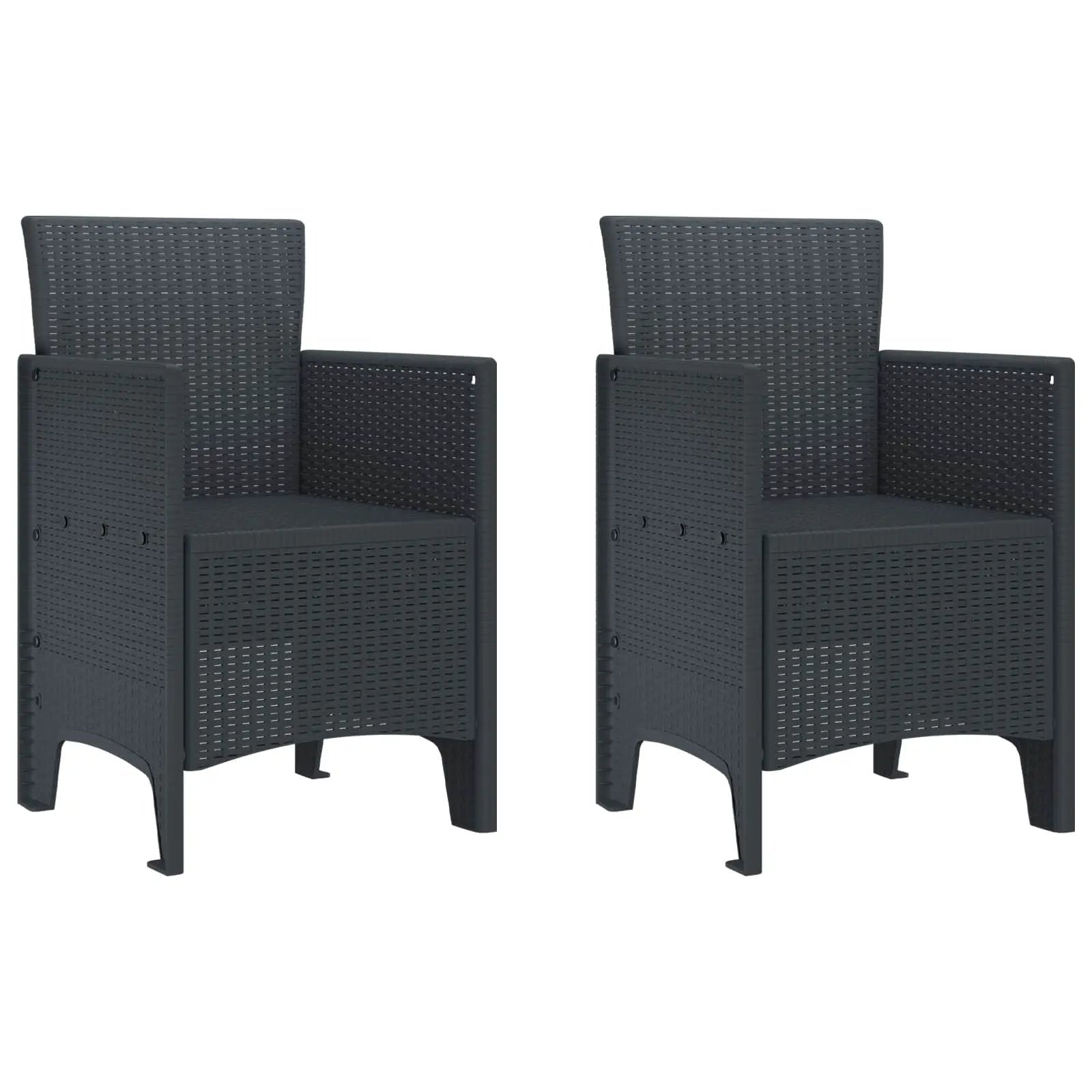 vidaXL vidaXL Garden Chair 2 pcs Anthracite 53 x 49 x 85 cm Polypropylene - Garden Chairs