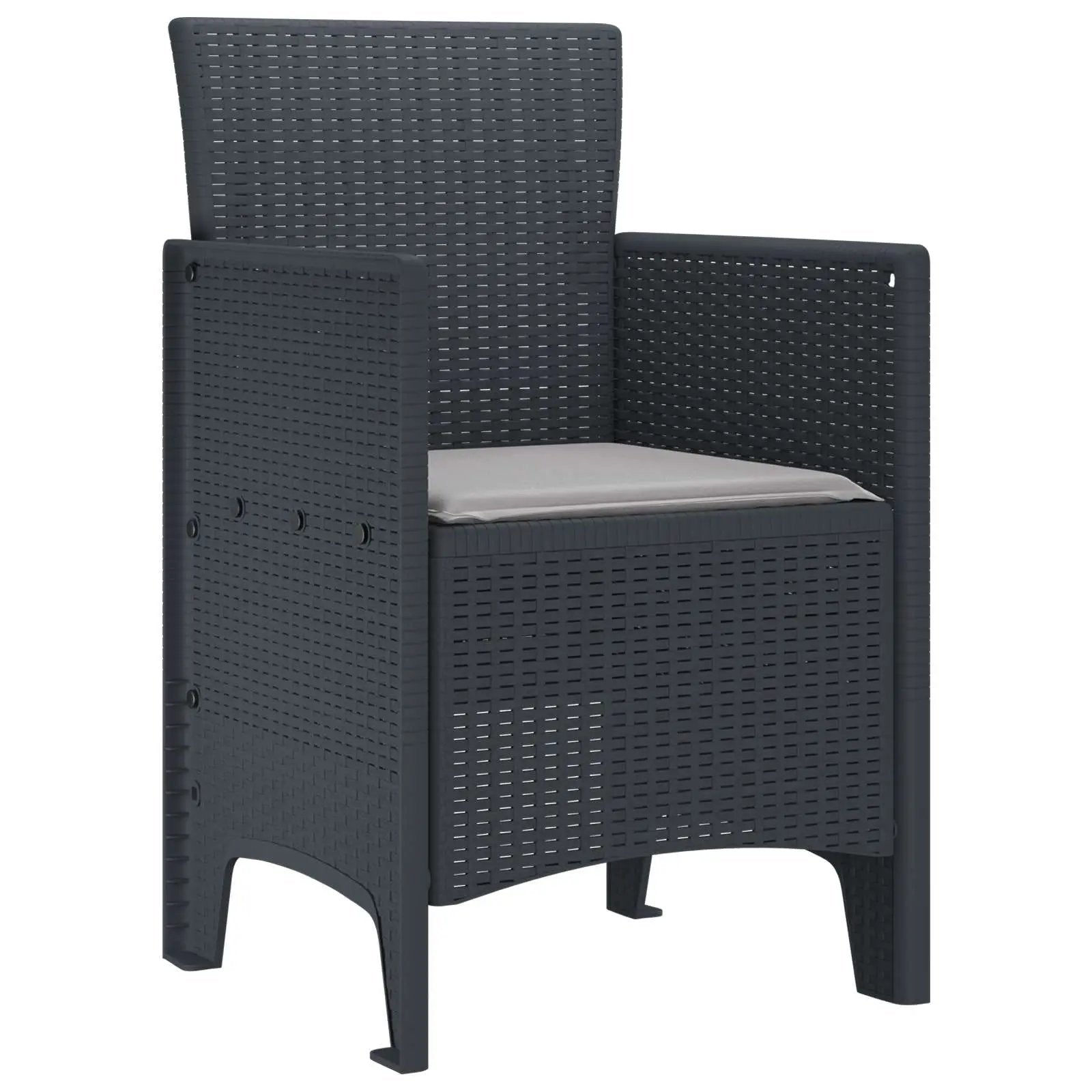 vidaXL vidaXL Garden Chair 2 pcs Anthracite 53 x 49 x 85 cm Polypropylene - Garden Chairs