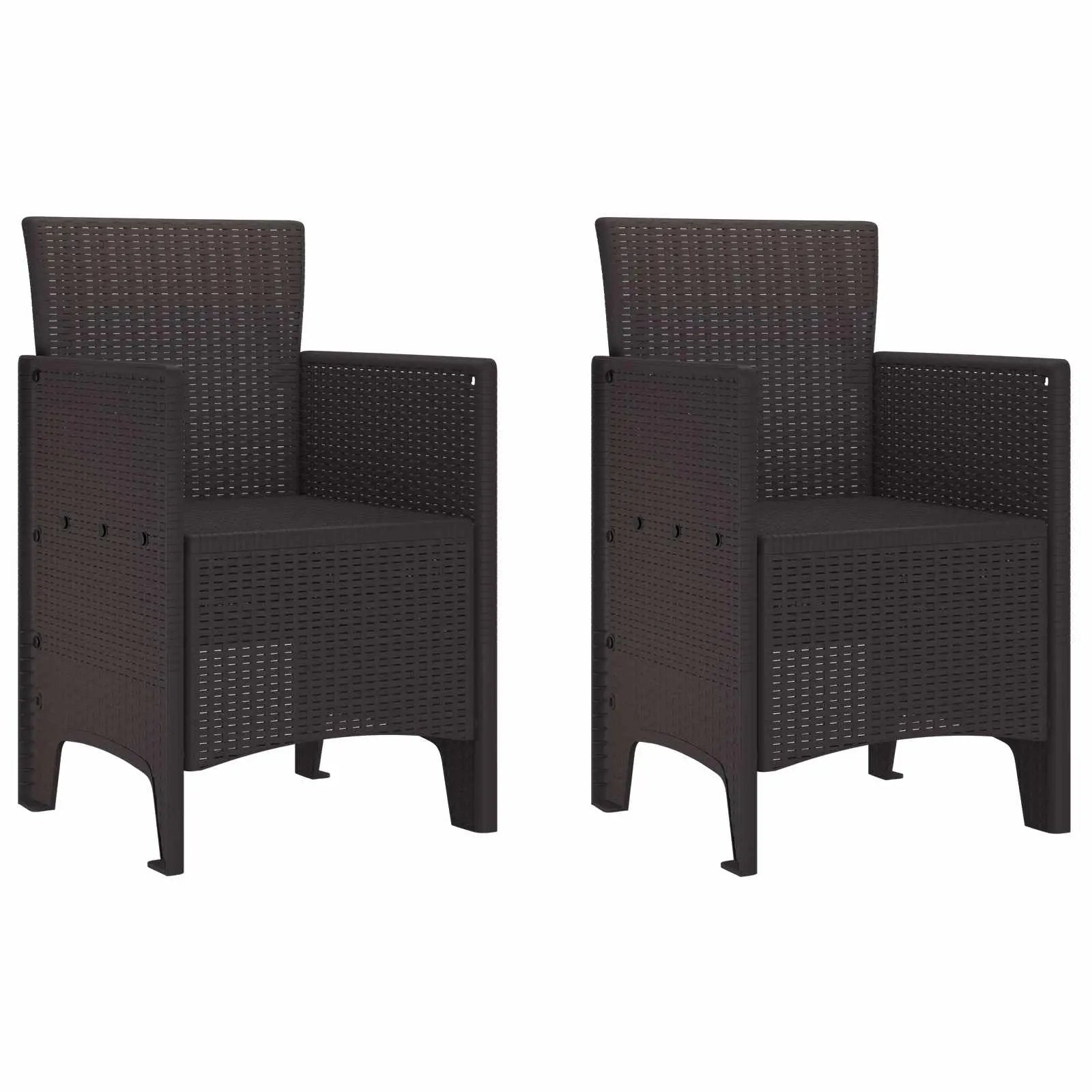 vidaXL vidaXL Garden Chair 2 pcs Brown 53 x 49 x 85 cm Polypropylene - Garden Chairs