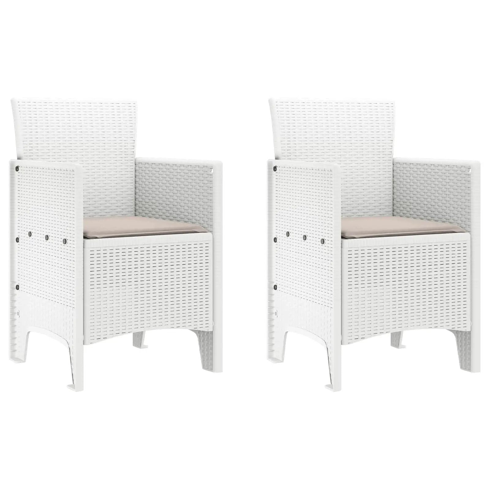 vidaXL vidaXL Garden Chair 2 pcs White 53 x 49 x 85 cm Polypropylene - Garden Chairs