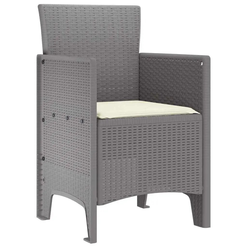 vidaXL vidaXL Garden Chair 2 pcs Light Grey 53 x 49 x 85 cm Polypropylene -