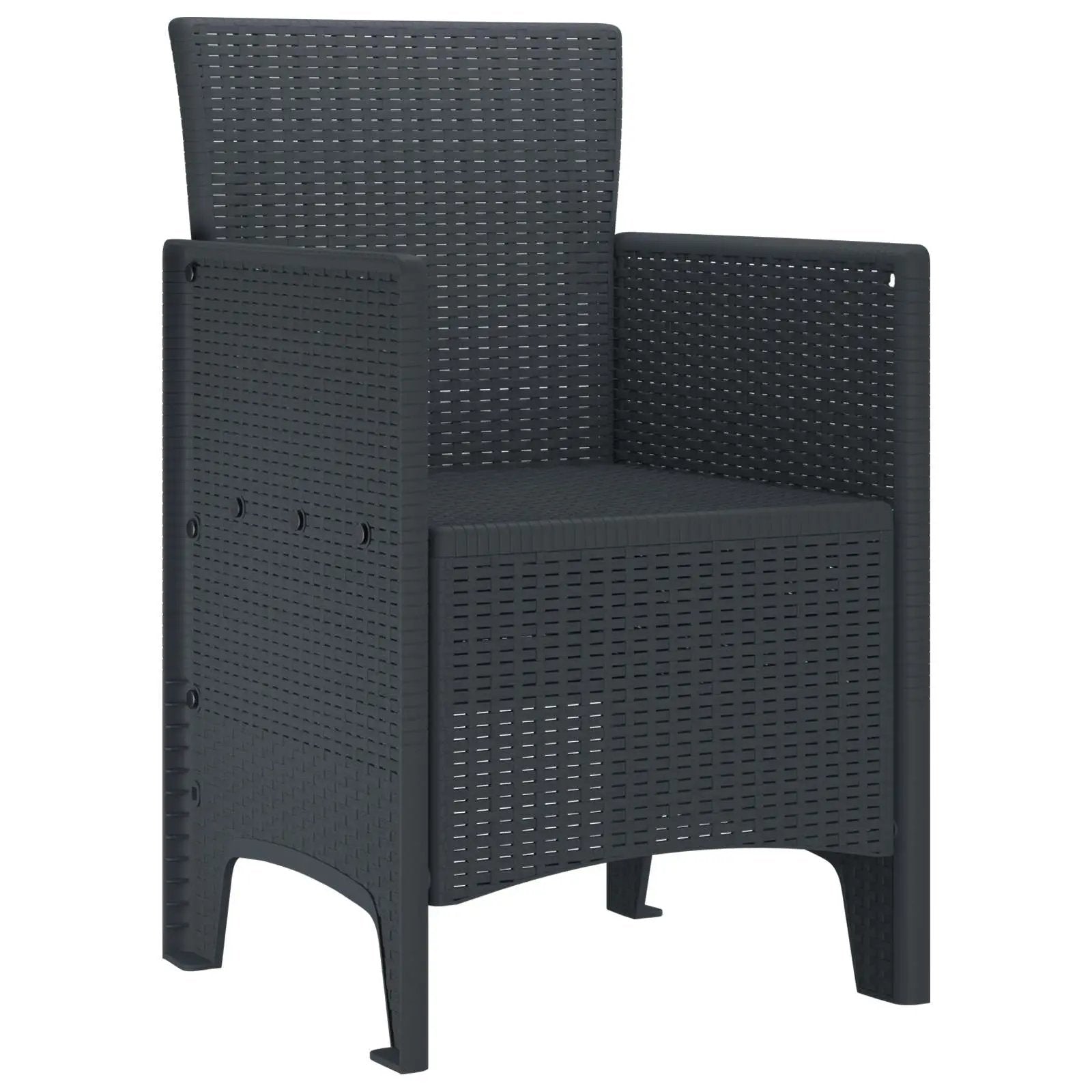 vidaXL vidaXL Garden Chair 4 pcs Anthracite 53 x 49 x 85 cm Polypropylene - Garden Chairs