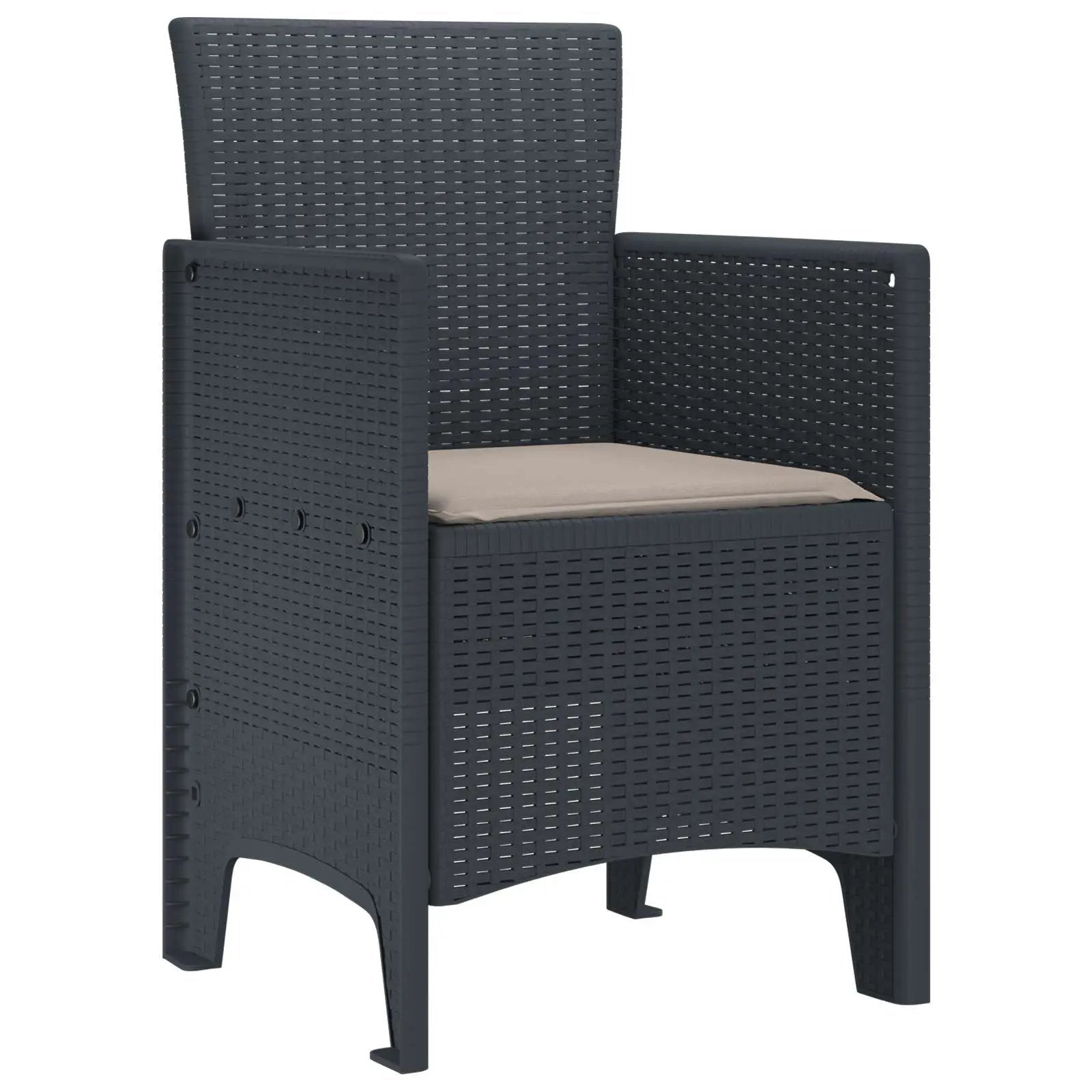 vidaXL vidaXL Garden Chair 4 pcs Anthracite 53 x 49 x 85 cm Polypropylene - Garden Chairs