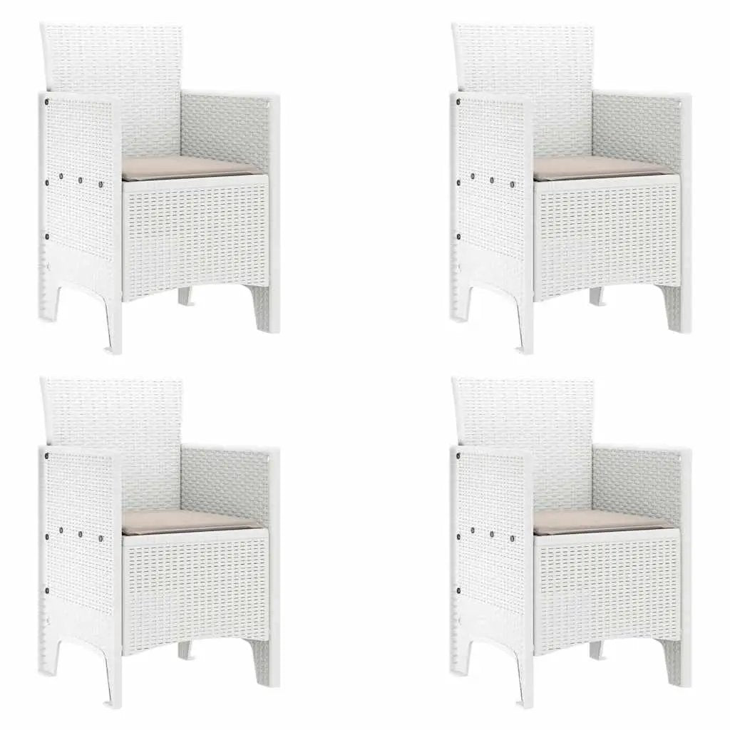 vidaXL vidaXL Garden Chair 4 pcs White 53 x 49 x 85 cm Polypropylene - Garden Chairs
