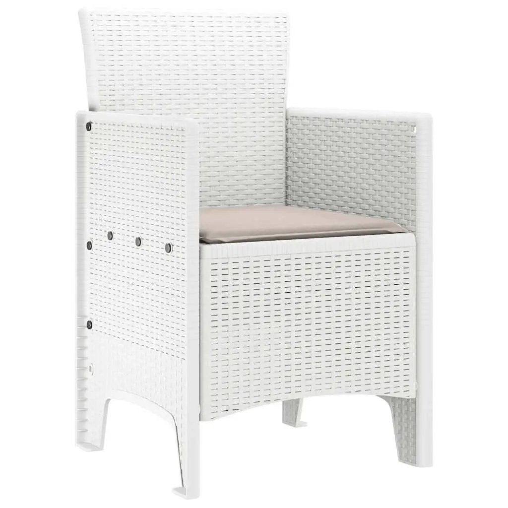 vidaXL vidaXL Garden Chair 4 pcs White 53 x 49 x 85 cm Polypropylene - Garden Chairs