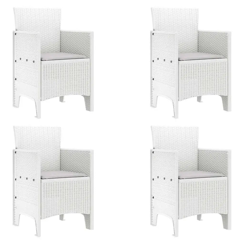 vidaXL vidaXL Garden Chair 4 pcs White 53 x 49 x 85 cm Polypropylene - Garden Chairs