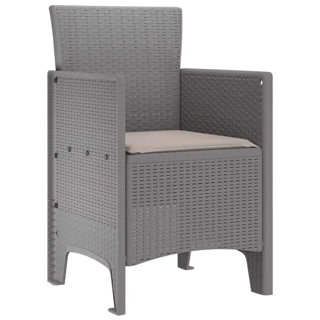 vidaXL vidaXL Garden Chair 4 pcs Light Grey 53 x 49 x 85 cm Polypropylene -