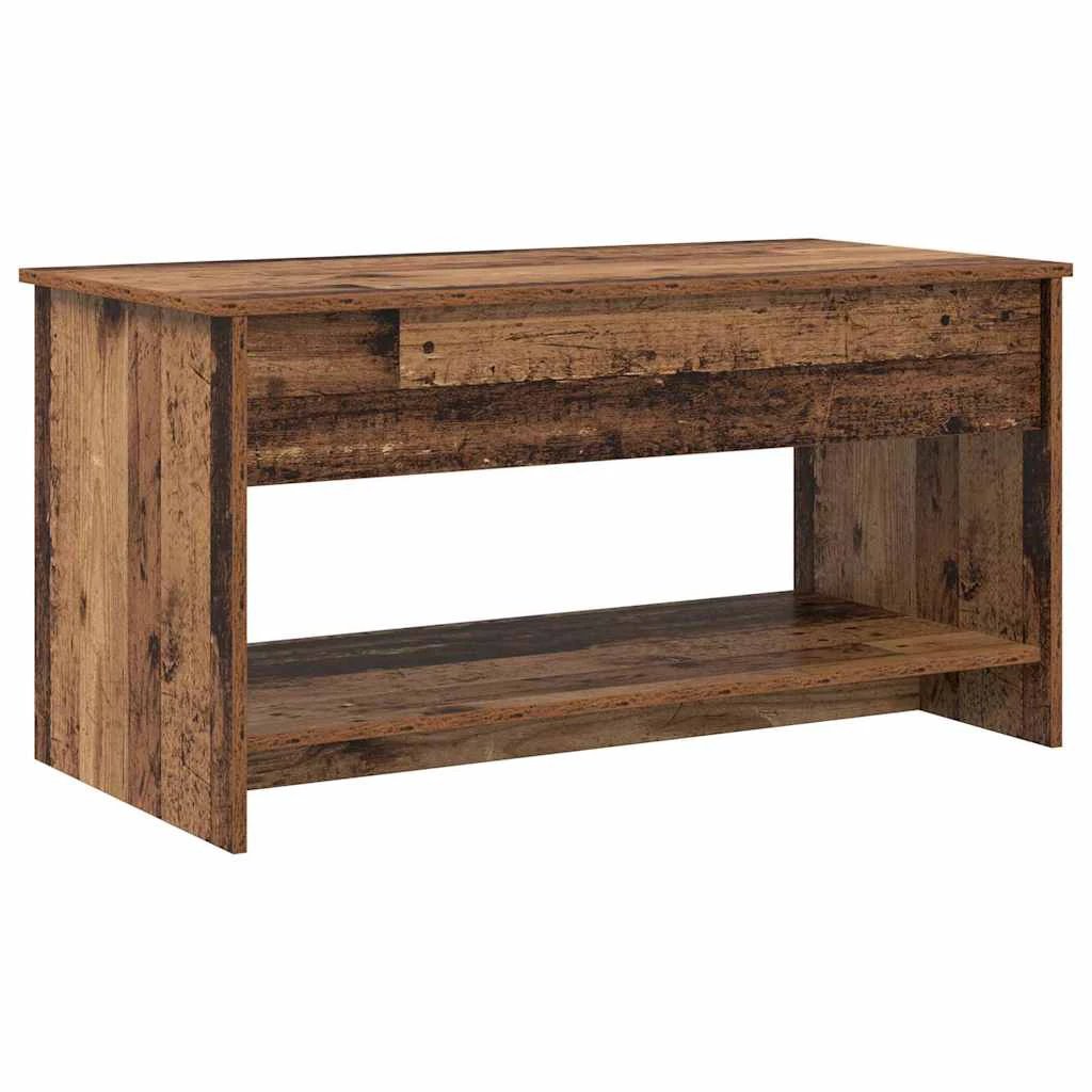 VidaXL Coffee Table 80 x 50.5 x 41.5 cm Rustic Old Wood Engineered Wood With Open Shelf For Living Room by vidaXL