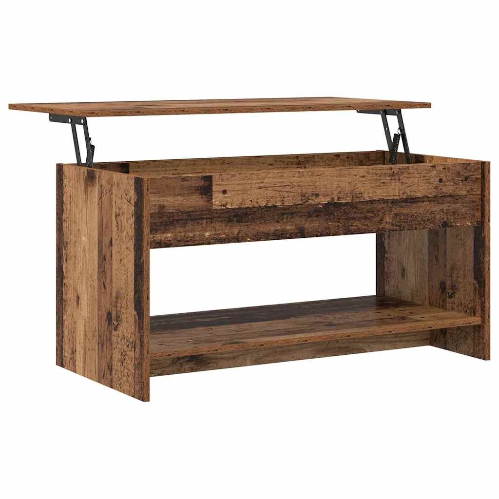 VidaXL Coffee Table 80 x 50.5 x 41.5 cm Rustic Old Wood Engineered Wood With Open Shelf For Living Room by vidaXL