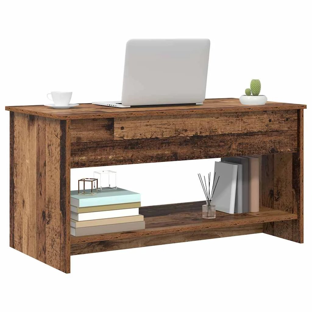 VidaXL Coffee Table 80 x 50.5 x 41.5 cm Rustic Old Wood Engineered Wood With Open Shelf For Living Room by vidaXL