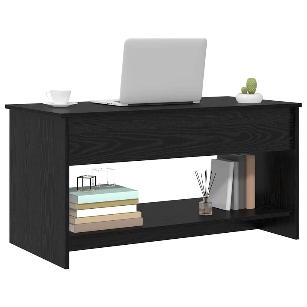 VidaXL Coffee Table 80 x 50.5 x 41.5 cm Black Oak Engineered Wood Modern Minimalist Living Room Centerpiece by vidaXL
