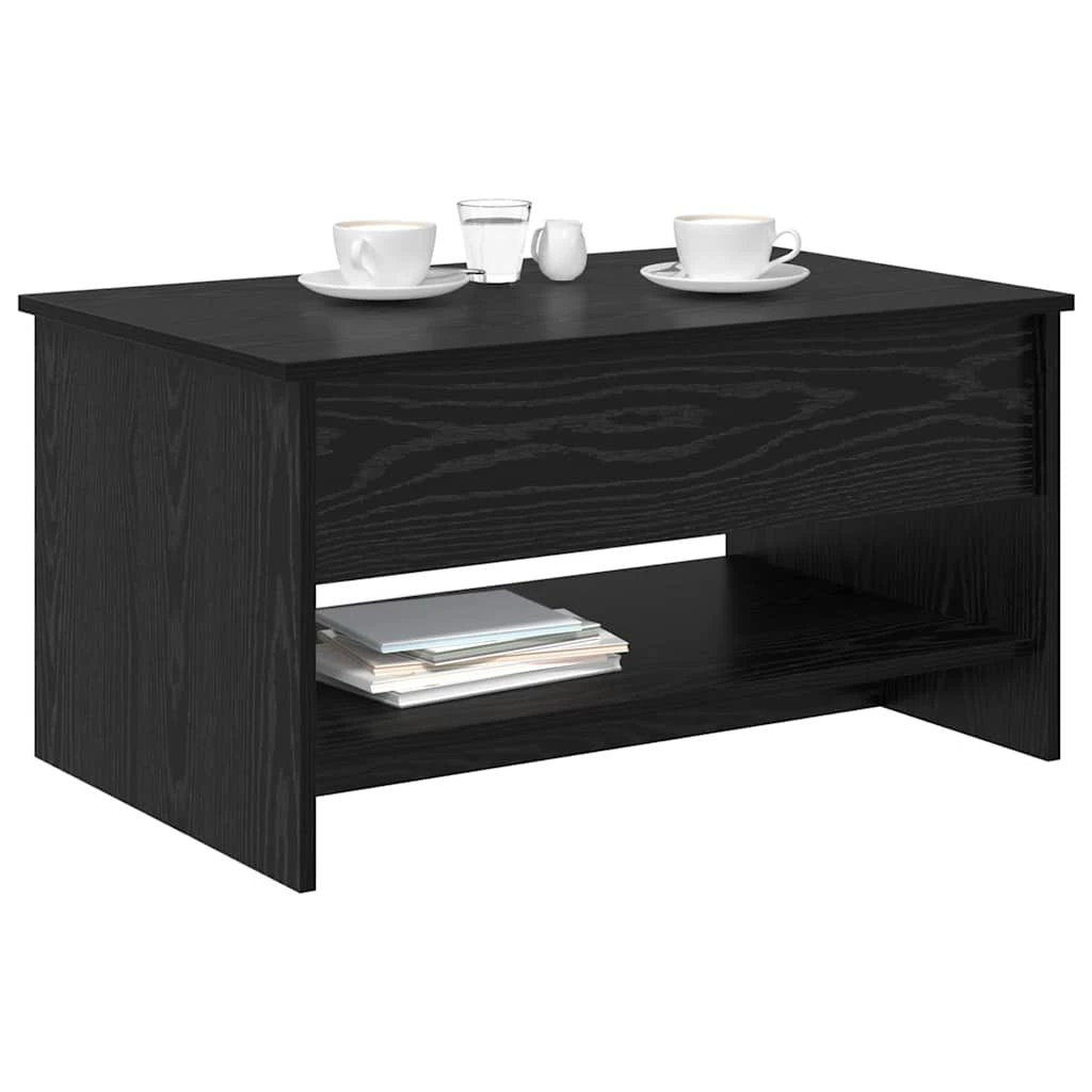 vidaXL VidaXL Coffee Table 80 x 50.5 x 41.5 Cm Black Oak Finish Engineered Wood For Modern Living Room - Coffee Table