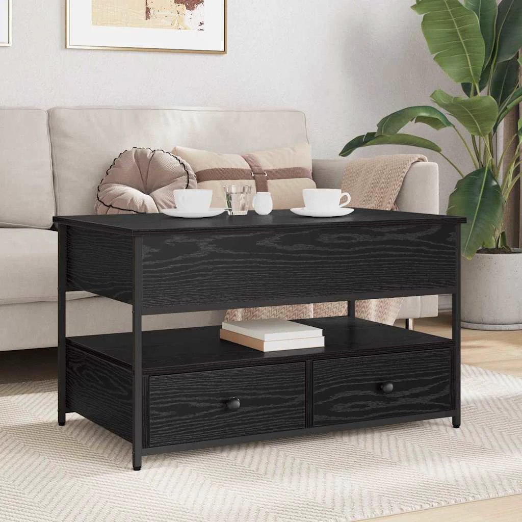 vidaXL VidaXL Coffee Table 85 x 50 x 50 cm Black Oak Engineered Wood Centerpiece for Living Room - Coffee Table