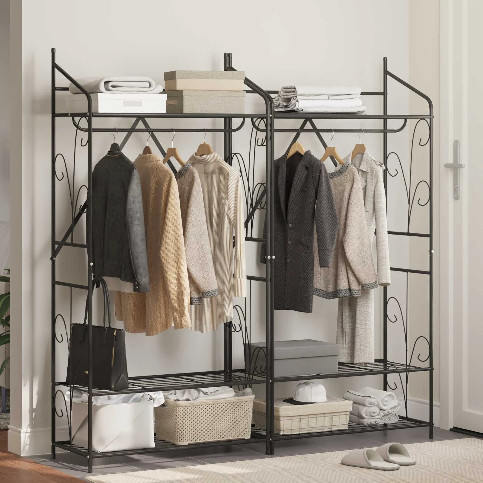 vidaXL vidaXL Open Wardrobe Plain 2 pcs 78 x 36 x 158 cm - Wardrobe