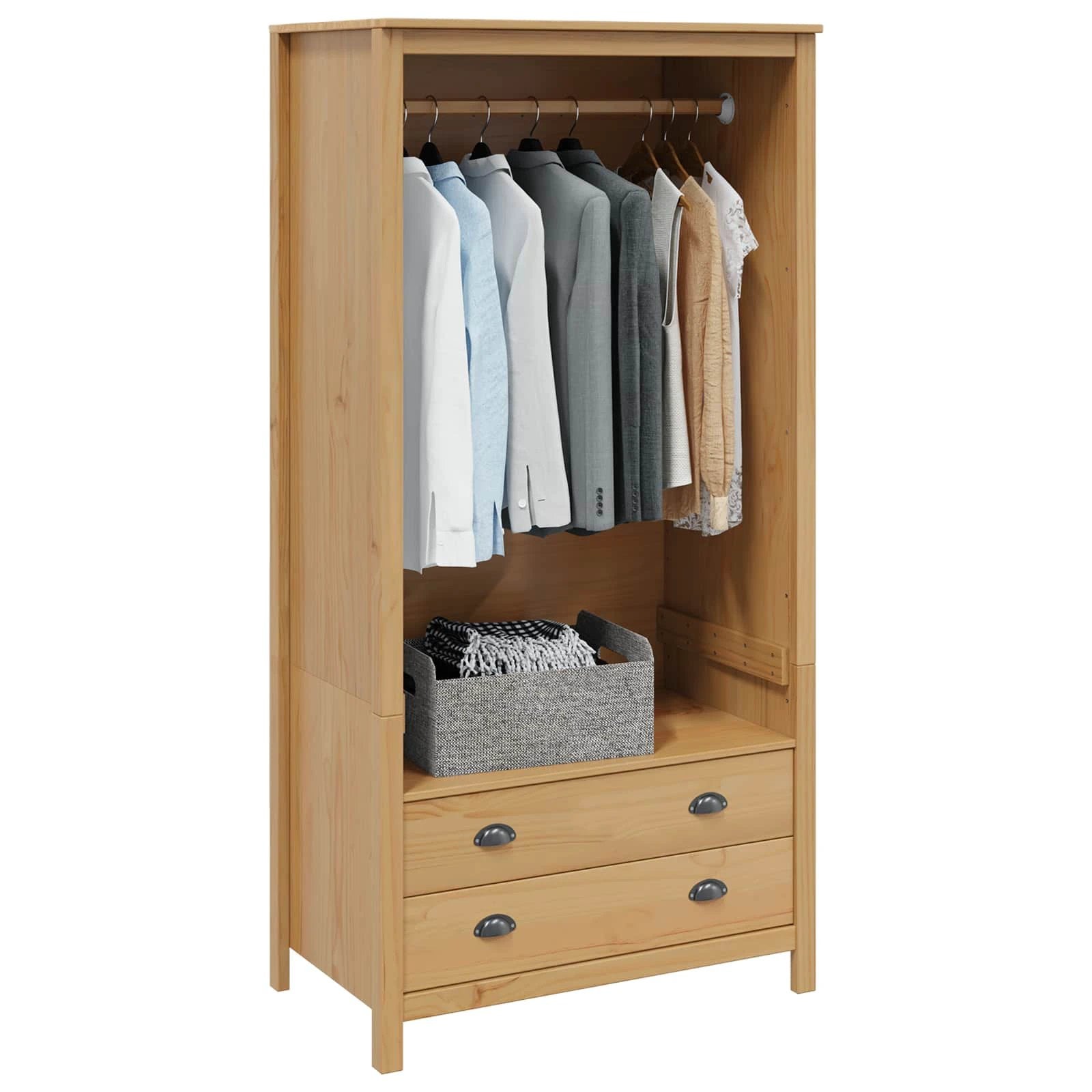 vidaXL vidaXL Wardrobe Hill Honey Brown 84 x 50 x 170 cm Solid Pine Wood - Wardrobe