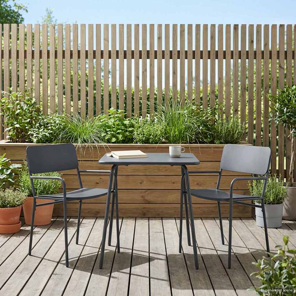vidaXL vidaXL Garden Chairs 2 pcs Anthracite 51 x 55 x 81 cm Steel -