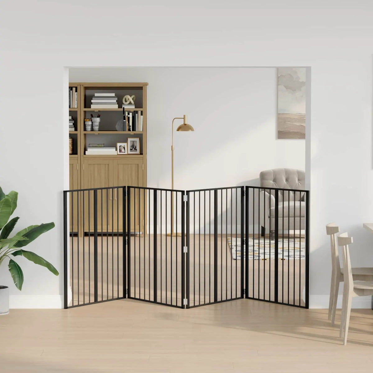 vidaXL Dog Gate 4 pcs Black 80 x 100 cm Galvanised Steel - from vidaXL