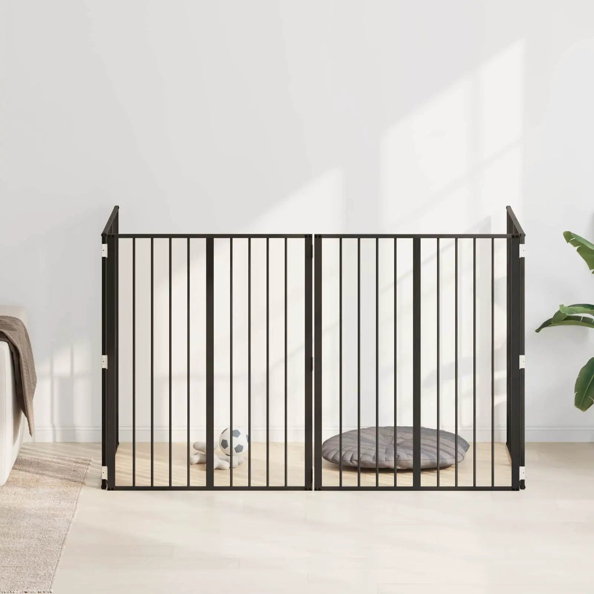 vidaXL Dog Gate 4 pcs Black 80 x 100 cm Galvanised Steel - from vidaXL