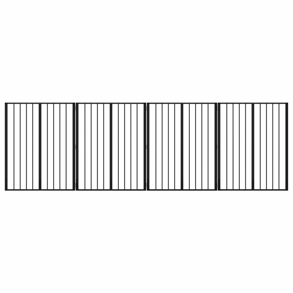 vidaXL Dog Gate 4 pcs Black 80 x 100 cm Galvanised Steel - from vidaXL