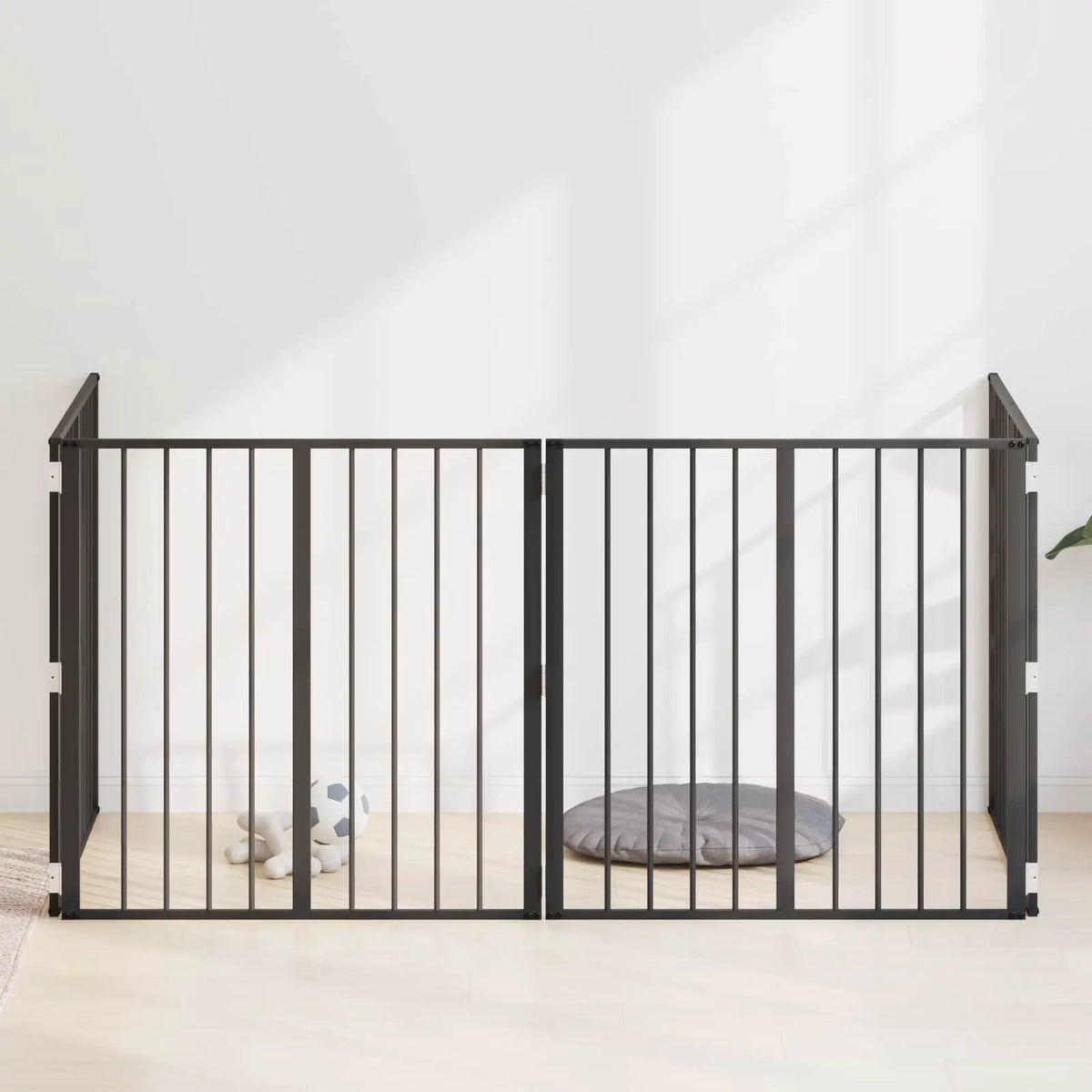 vidaXL Dog Gate 4 pcs Black 80 x 80 cm Galvanised Steel - from vidaXL