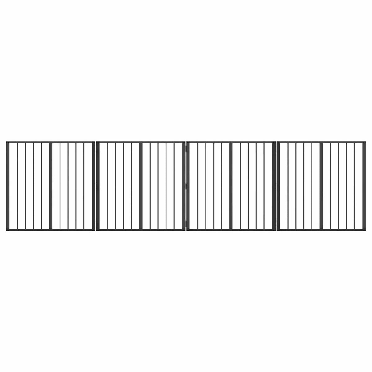 vidaXL Dog Gate 4 pcs Black 80 x 80 cm Galvanised Steel - from vidaXL