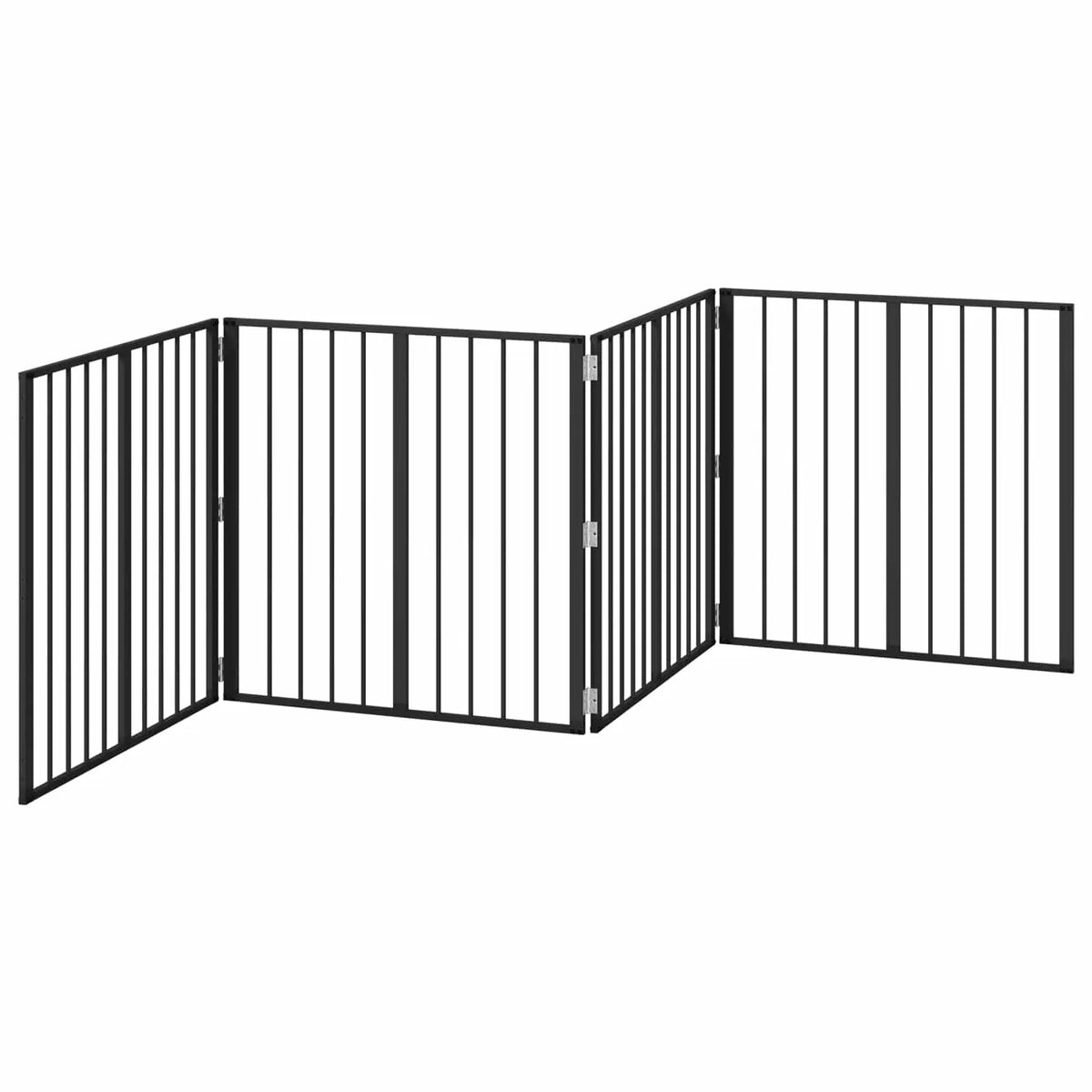 vidaXL Dog Gate 4 pcs Black 80 x 80 cm Galvanised Steel - from vidaXL